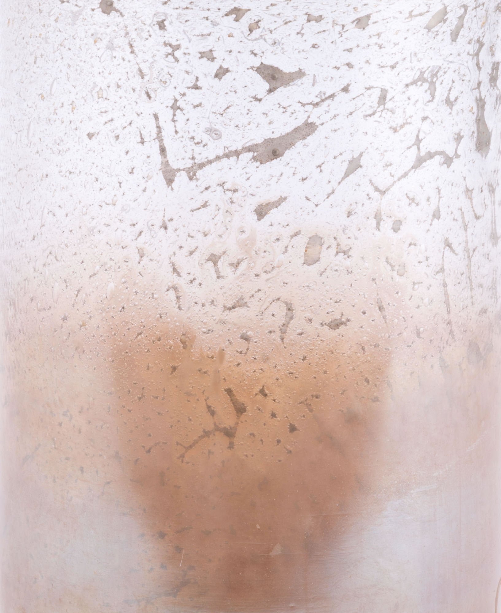 6.3" x 6.3" x 10.4" Translucent & Copper, Glass, Large Vase