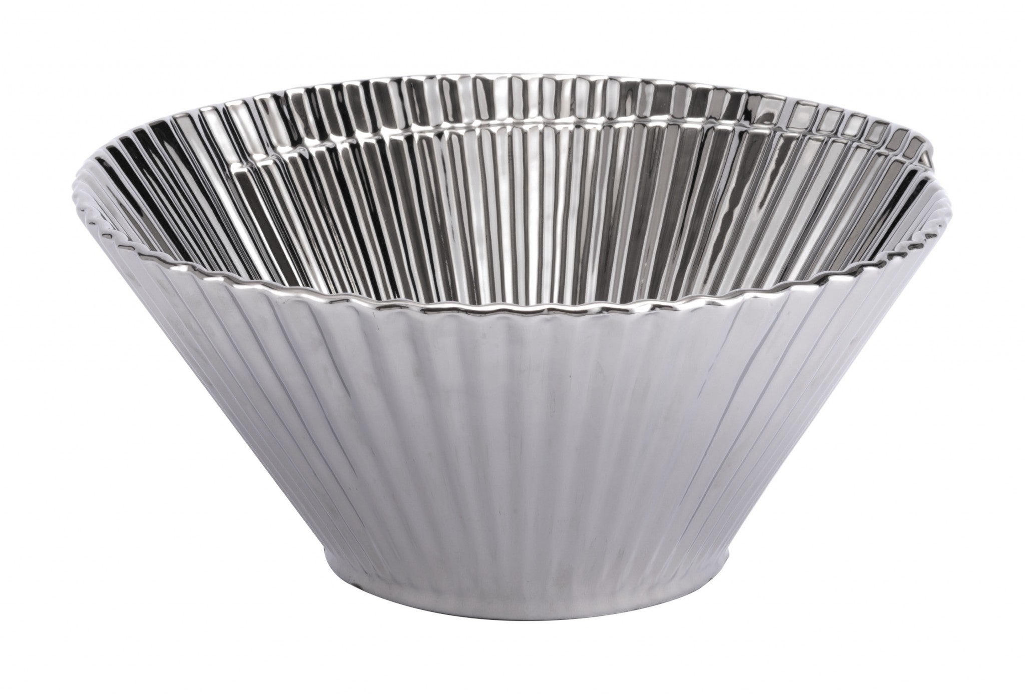 13.2" x 13.2" x 5.9" Silver, Stoneware, Bowl