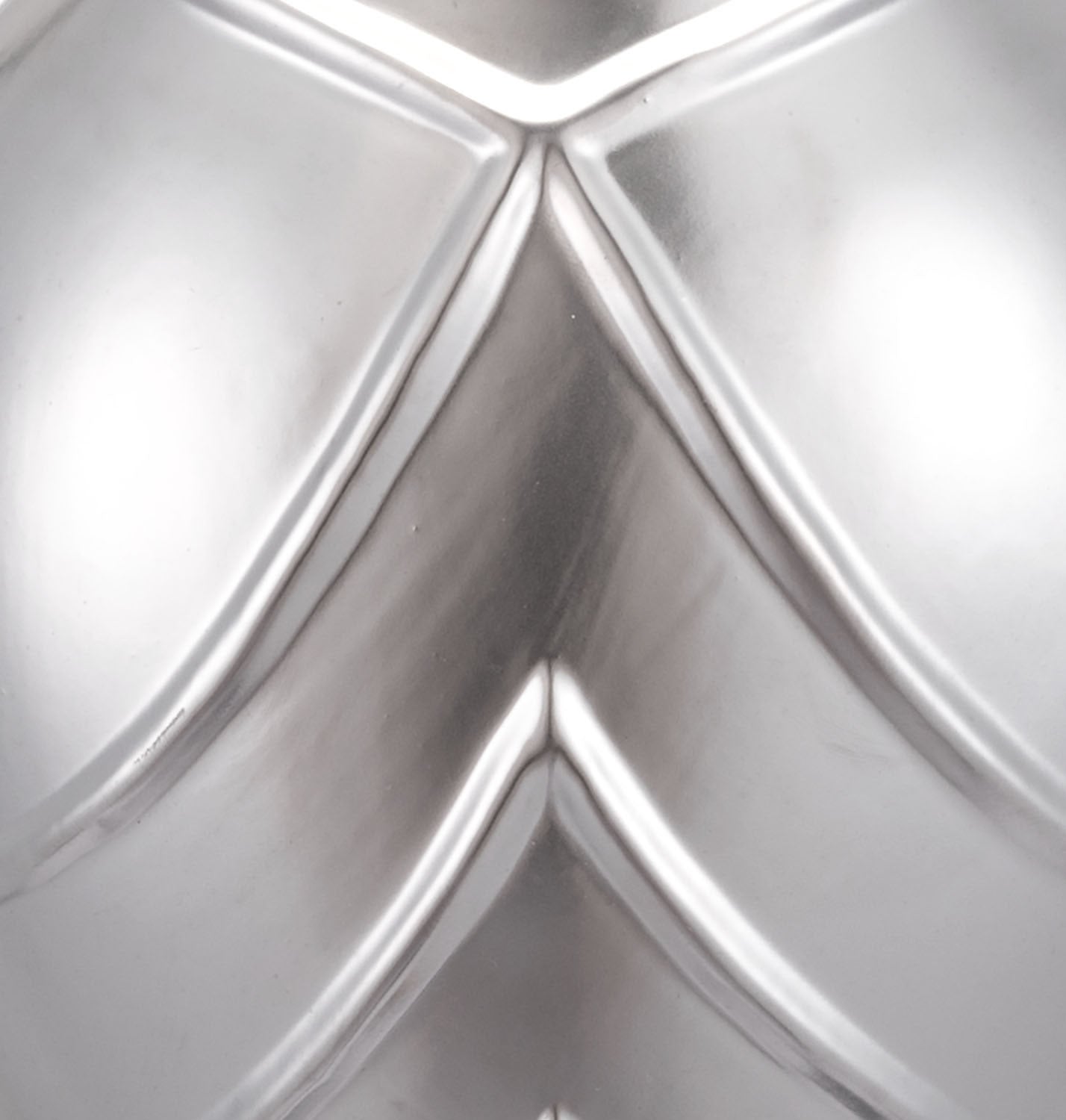 2.8" x 6.1" x 8.1" Matte Silver, Stoneware, Rayas Wall Vase