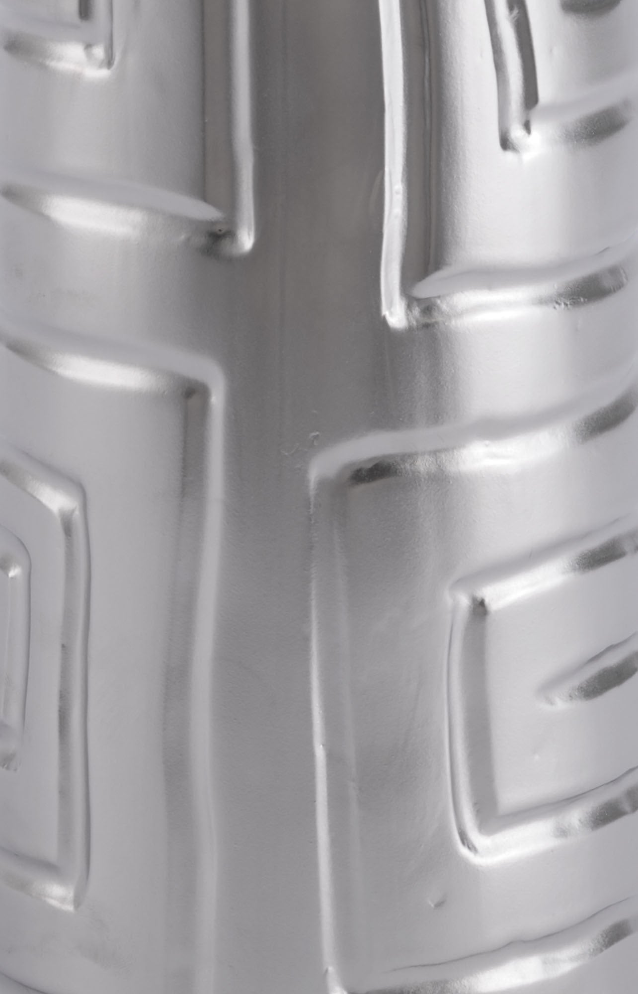 4.9" x 4.9" x 16.5" Matte Silver, Stoneware, Small Jar