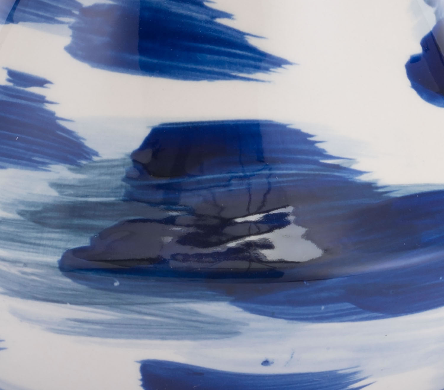 8.7" x 8.7" x 21.3" Blue & White, Ceramic, Large Jar