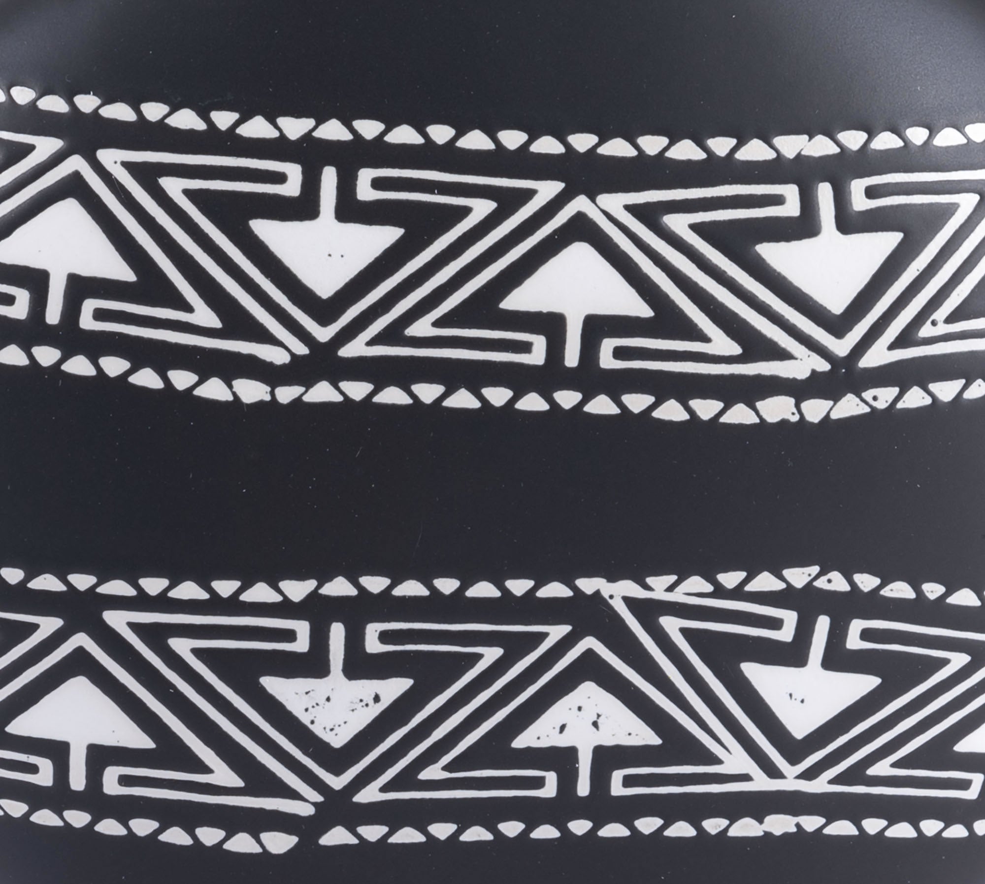 11" x 3.9" x 11.6" Black & White, Ceramic, Medium Vase