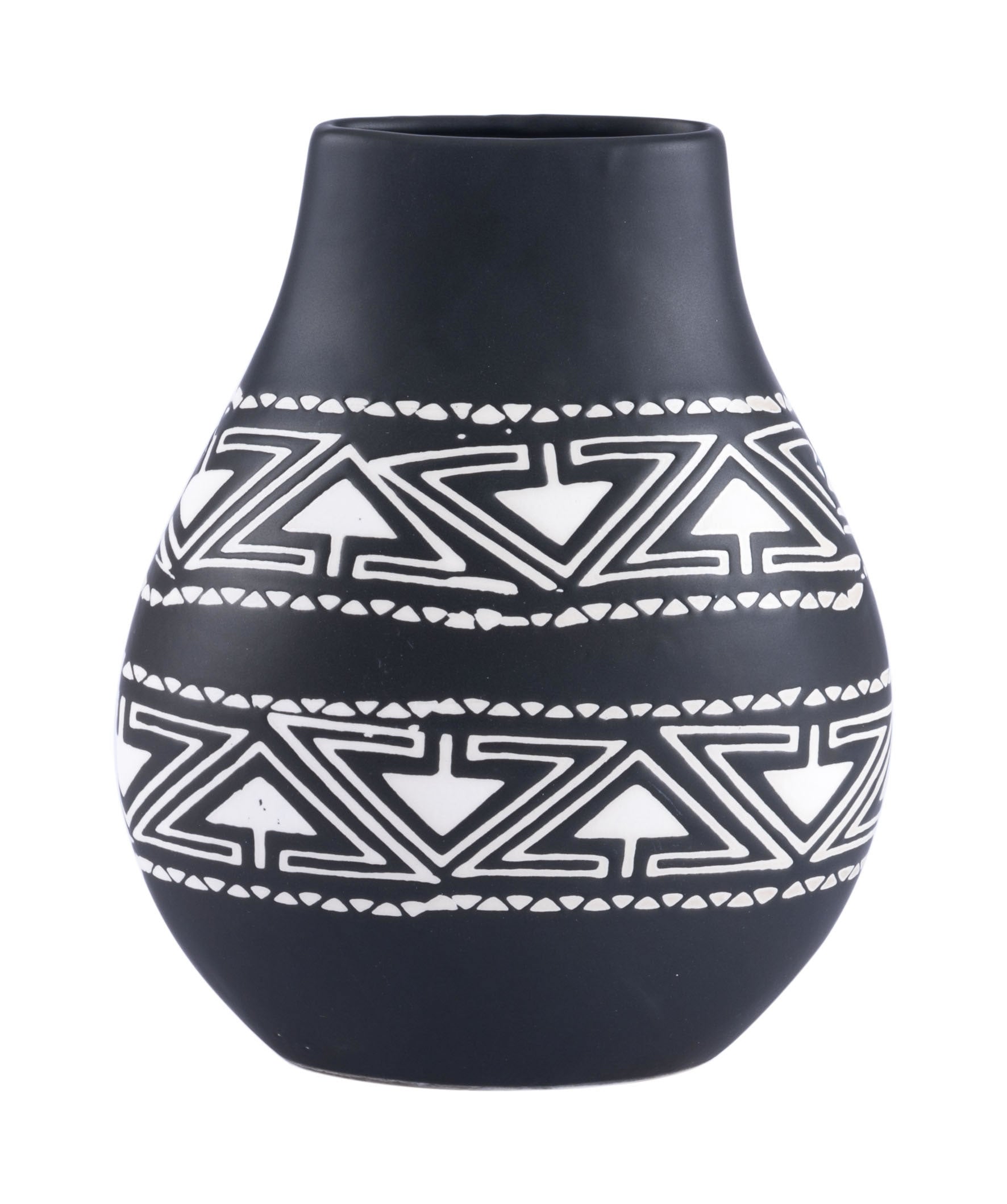 7.5" x 4.1" x 9.3" Black & White, Ceramic, Small Vase