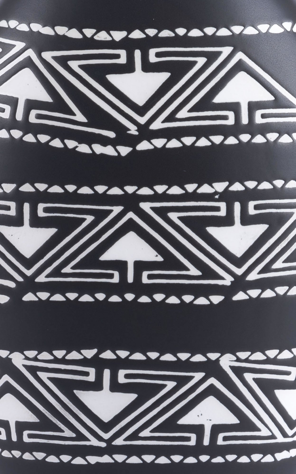 7.5" x 4.1" x 14" Black & White, Ceramic, Large Vase