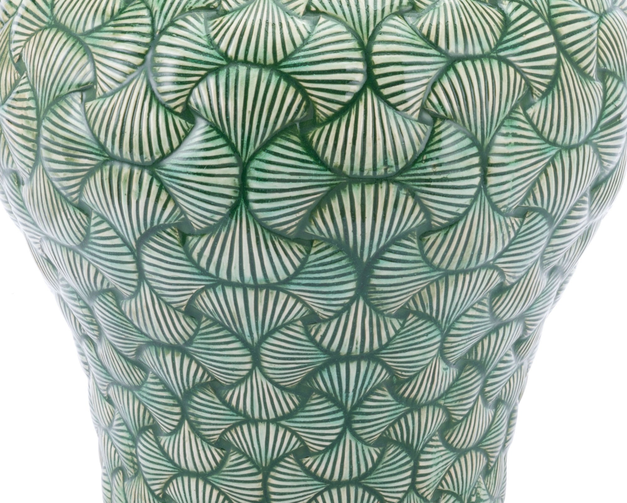 16.7" x 16.7" x 20.5" Green, Ceramic, Small Temple Jar