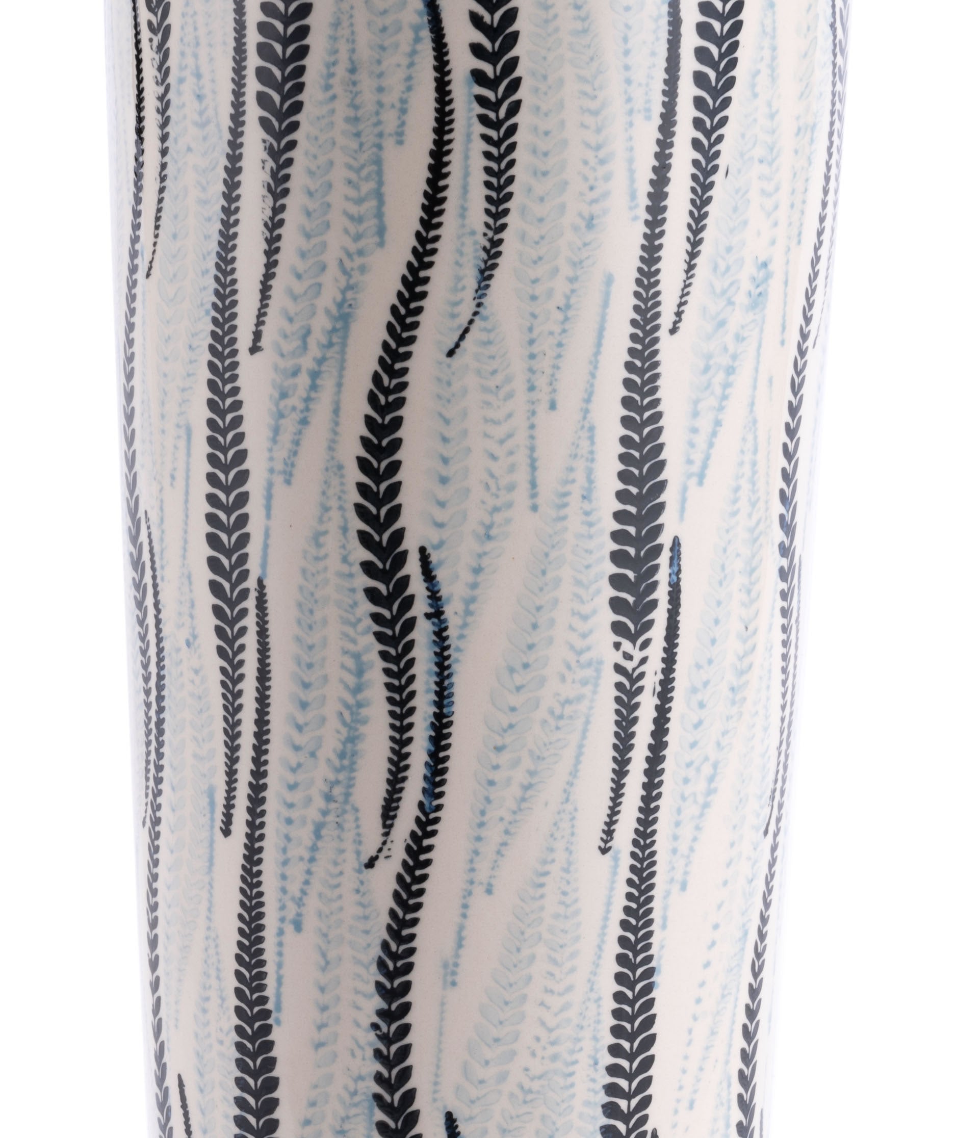 6.9" x 6.9" x 18.1" White & Black, Ceramic, Tall Vase