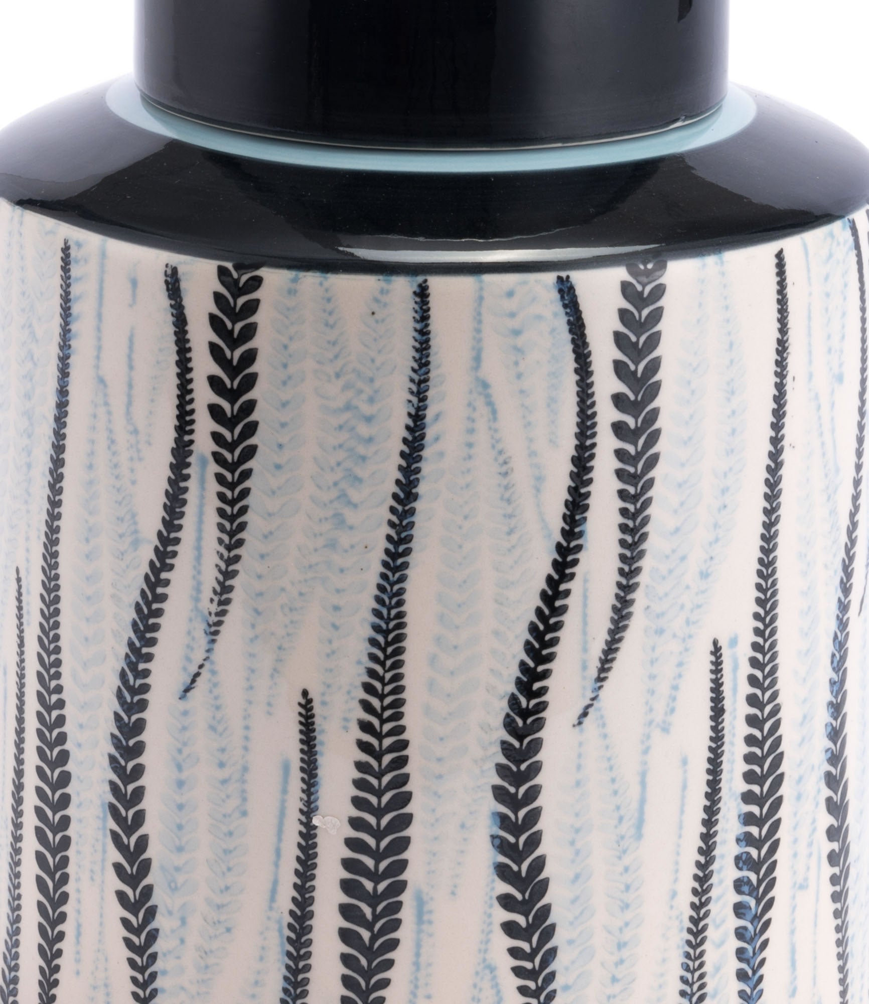 8.1" x 8.1" x 9.8" White & Black, Ceramic, Large Jar