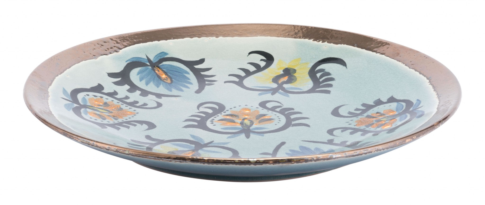 16.5" x 16.5" x 2" Multicolor, Ceramic, Plate