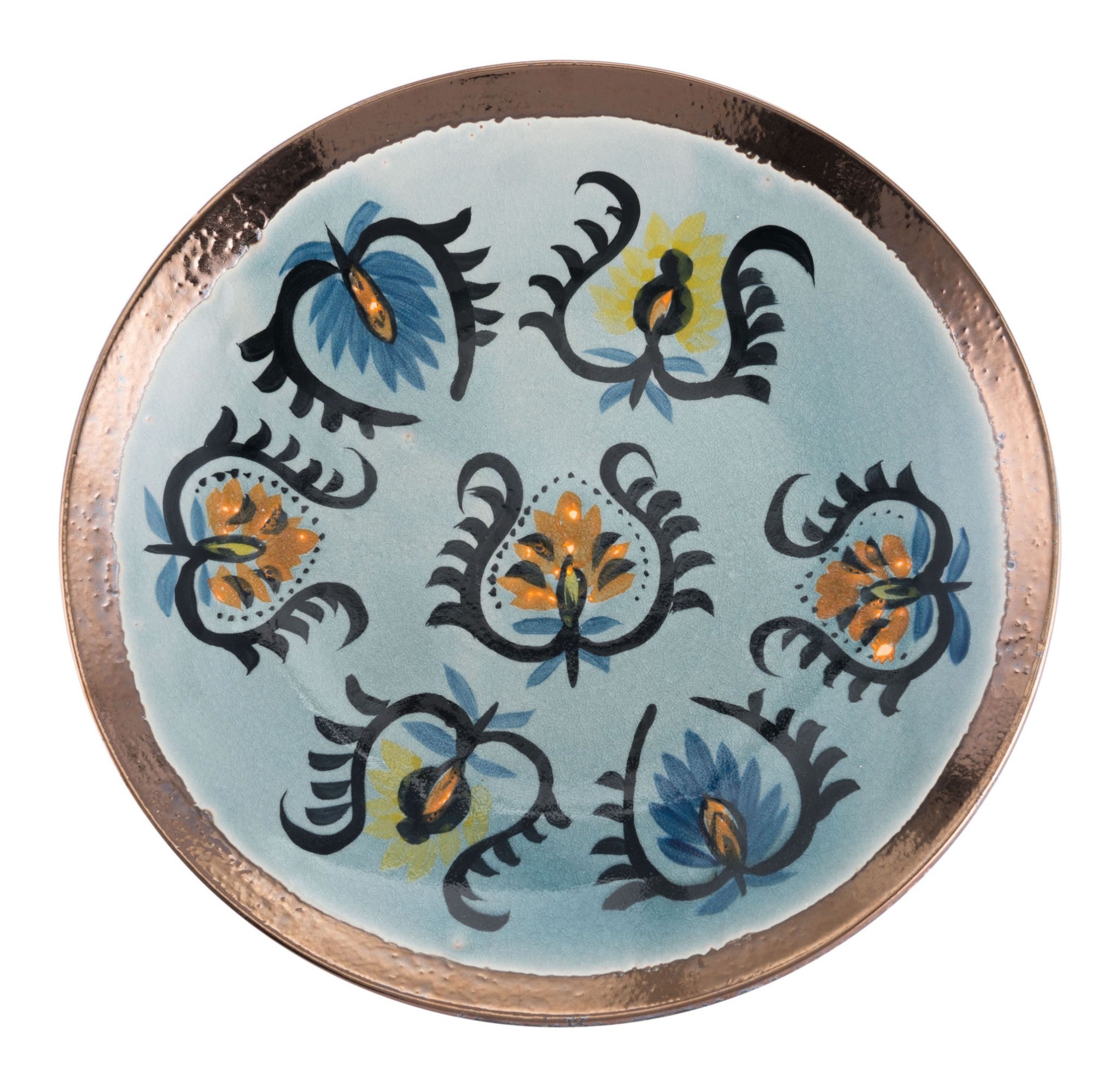 16.5" x 16.5" x 2" Multicolor, Ceramic, Plate