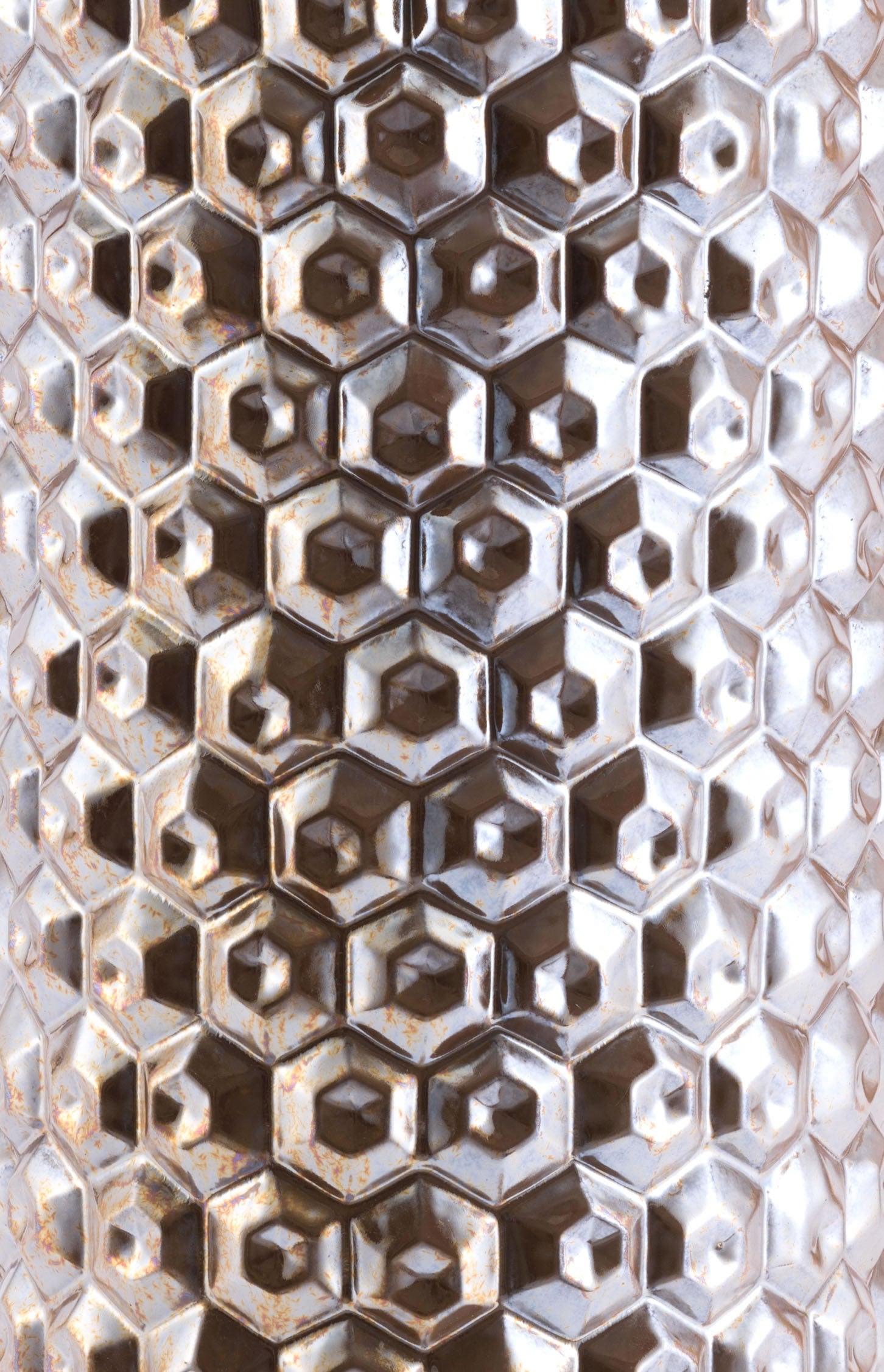 9.8" x 9.8" x 24.2" Antique Gold, Ceramic, Large Vase