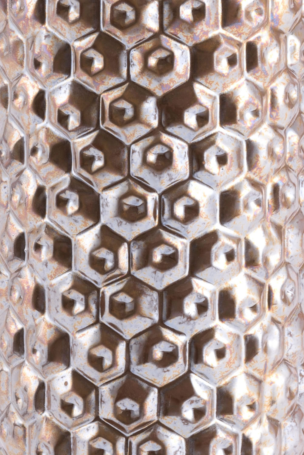 6.3" x 6.3" x 16.1" Antique Gold, Ceramic, Small Vase