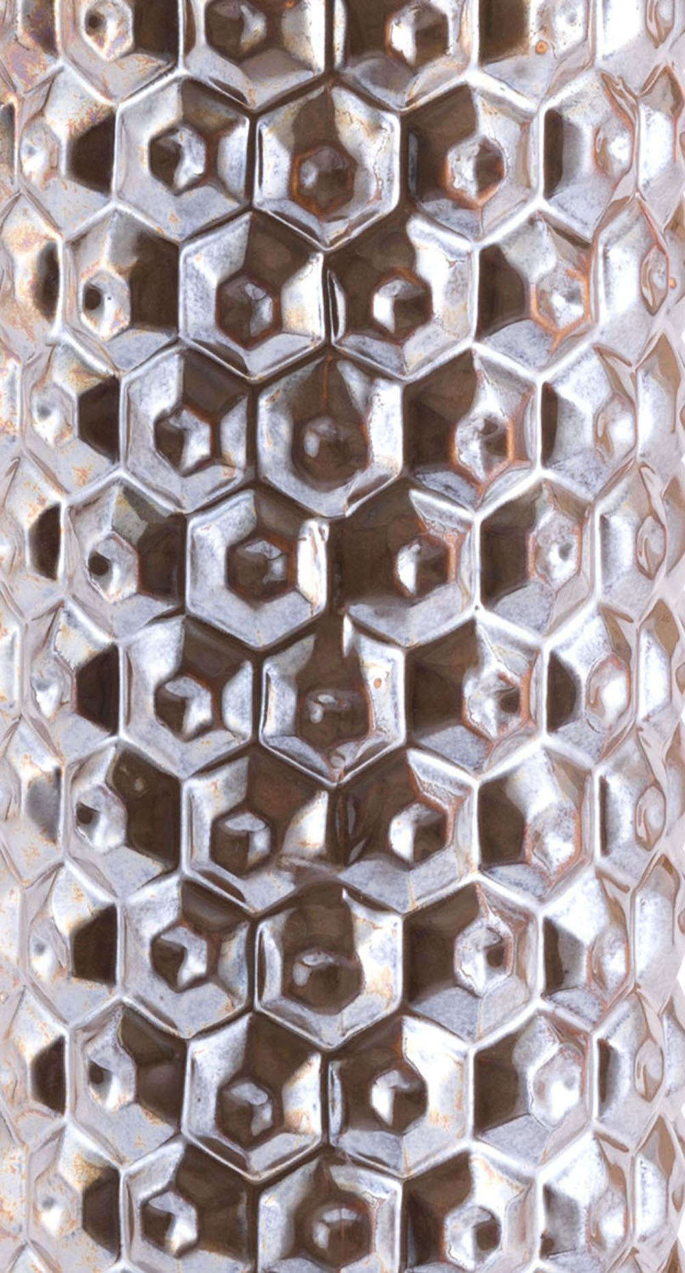 4.9" x 4.9" x 20.5" Antique Gold, Ceramic, Medium Vase