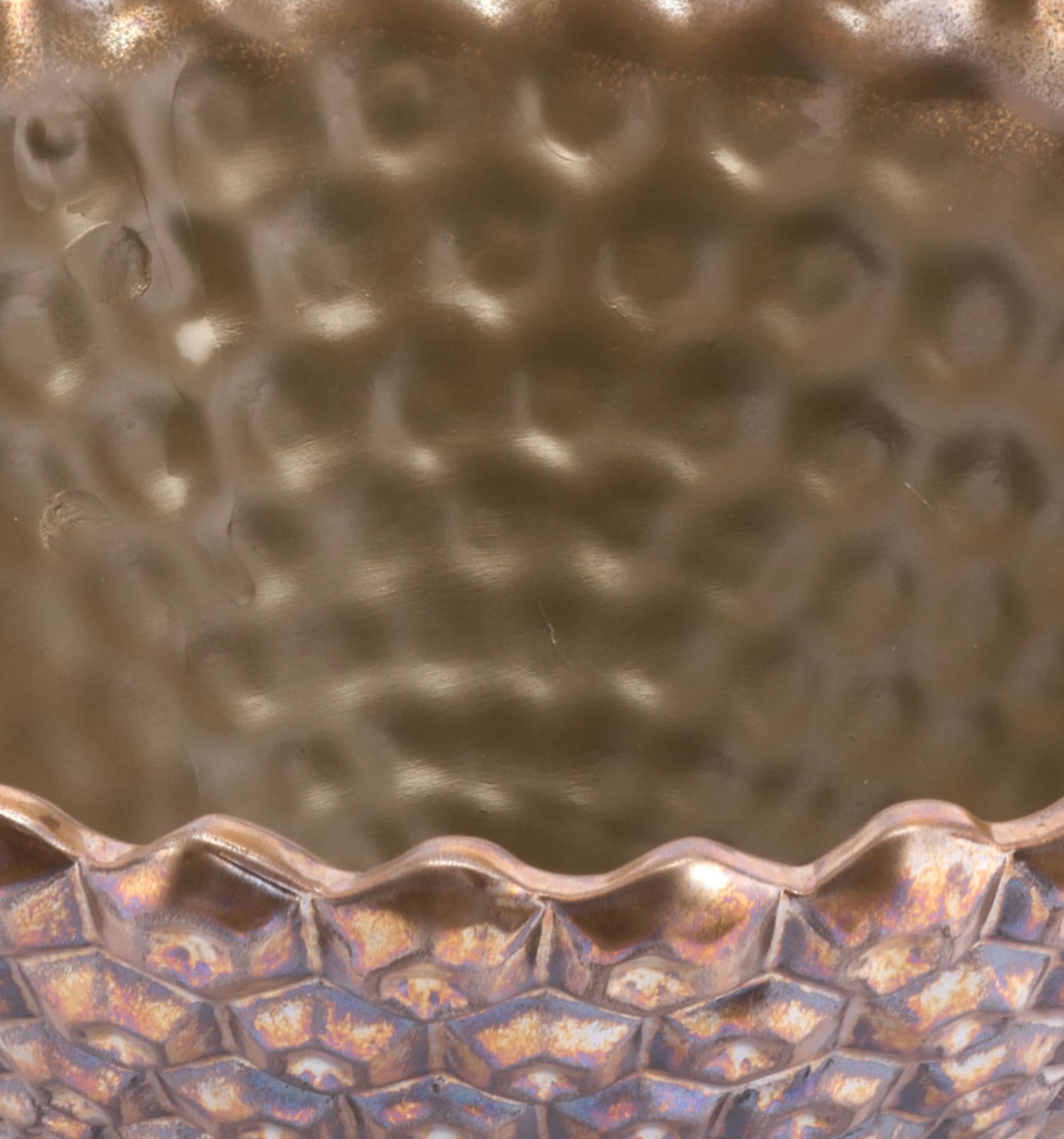 13.2" x 13.2" x 6.7" Antique Gold, Ceramic, Bowl Antique