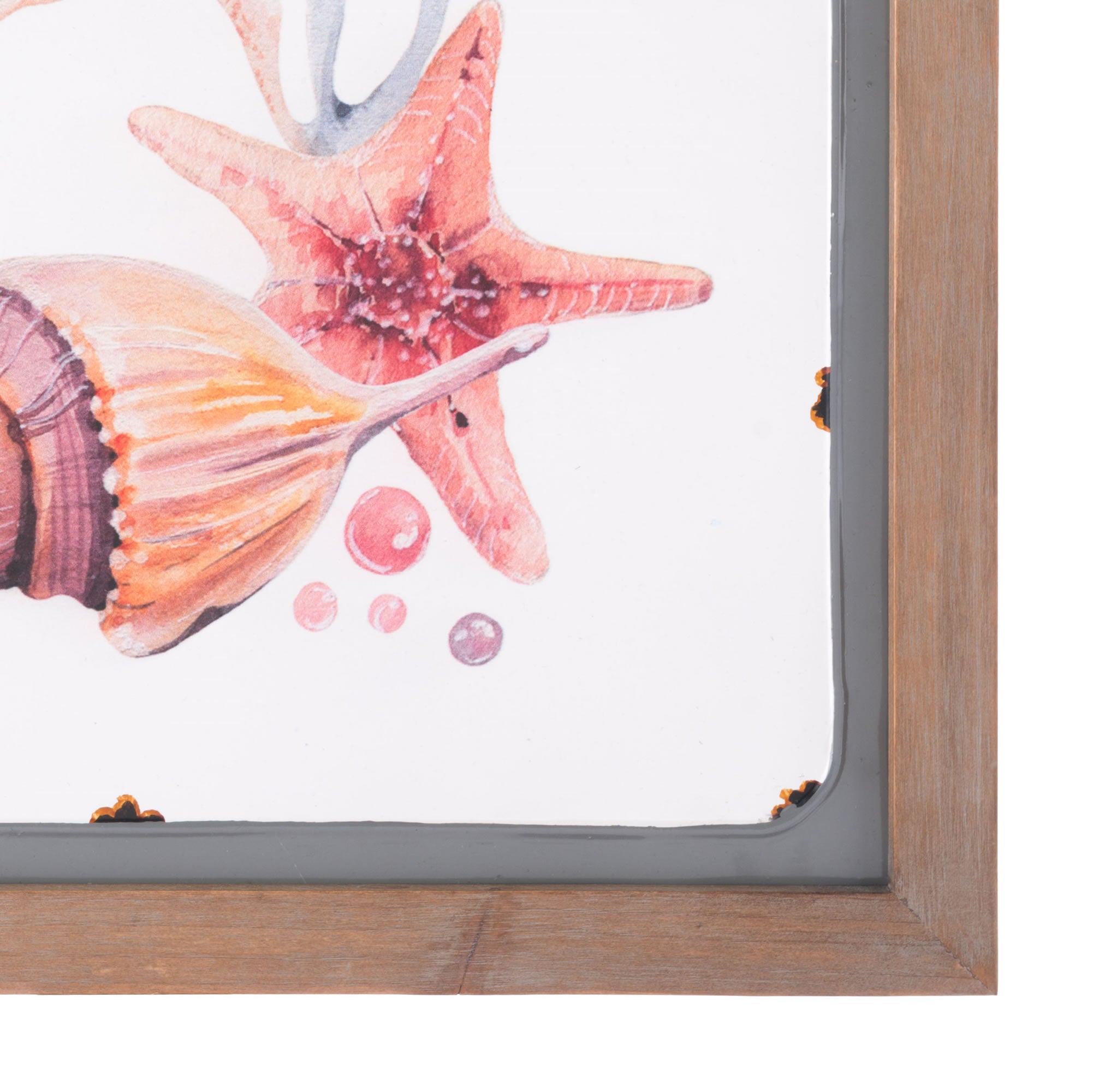 19.7" x 0.8" x 19.7" Multicolor, Fir Wood, Steel & MDF, Sea 1 Wall Decor