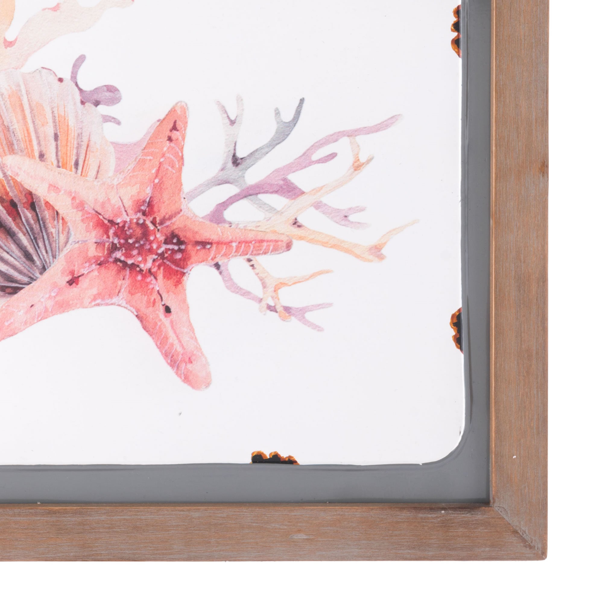 19.7" x 0.8" x 19.7" Multicolor, Fir Wood, Steel & MDF, Sea 2 Wall Decor