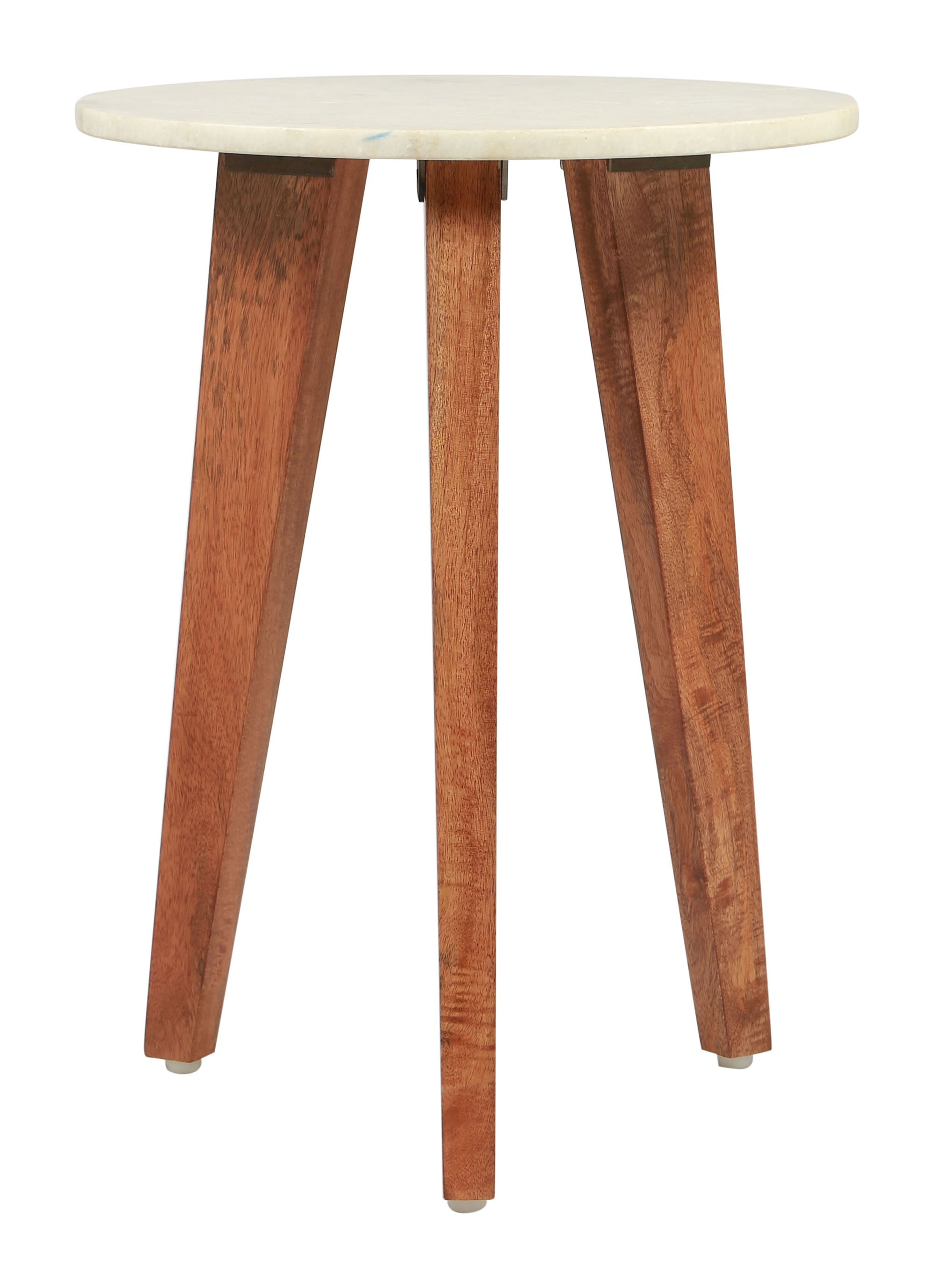 16" x 16" x 22" Stone & Brown, Marble & Wood, End Table