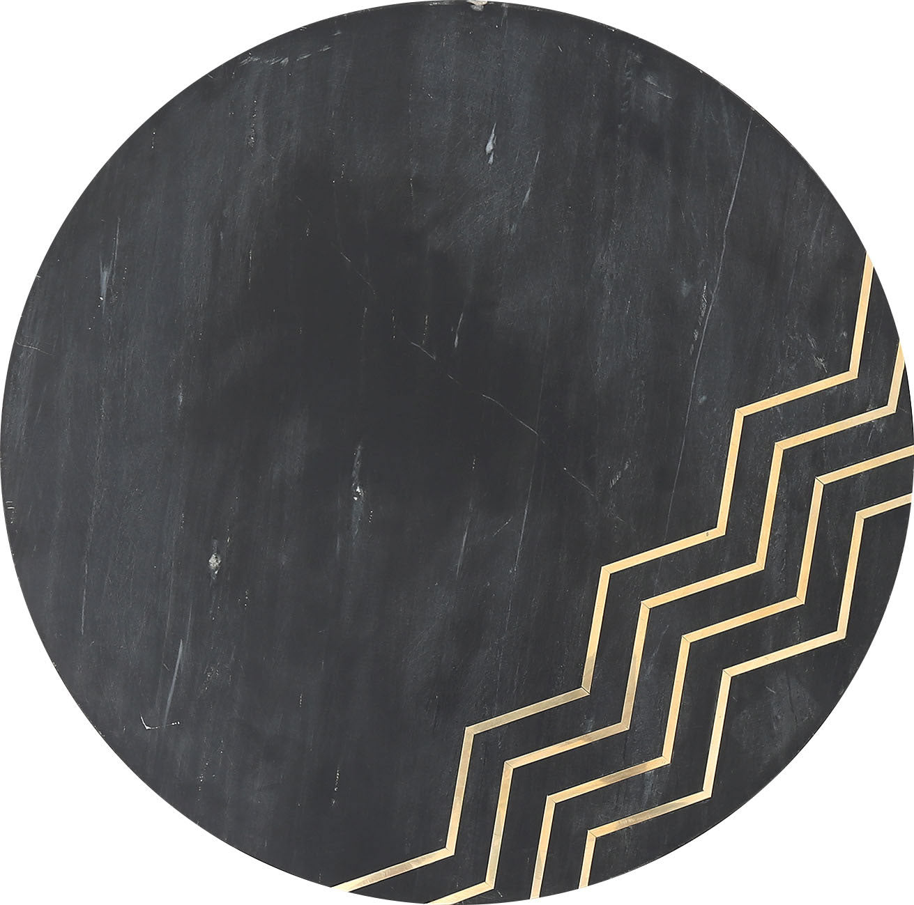 18" x 18" x 22.5" Black Marble & Brass, Marble & Brass, Accent Table Set