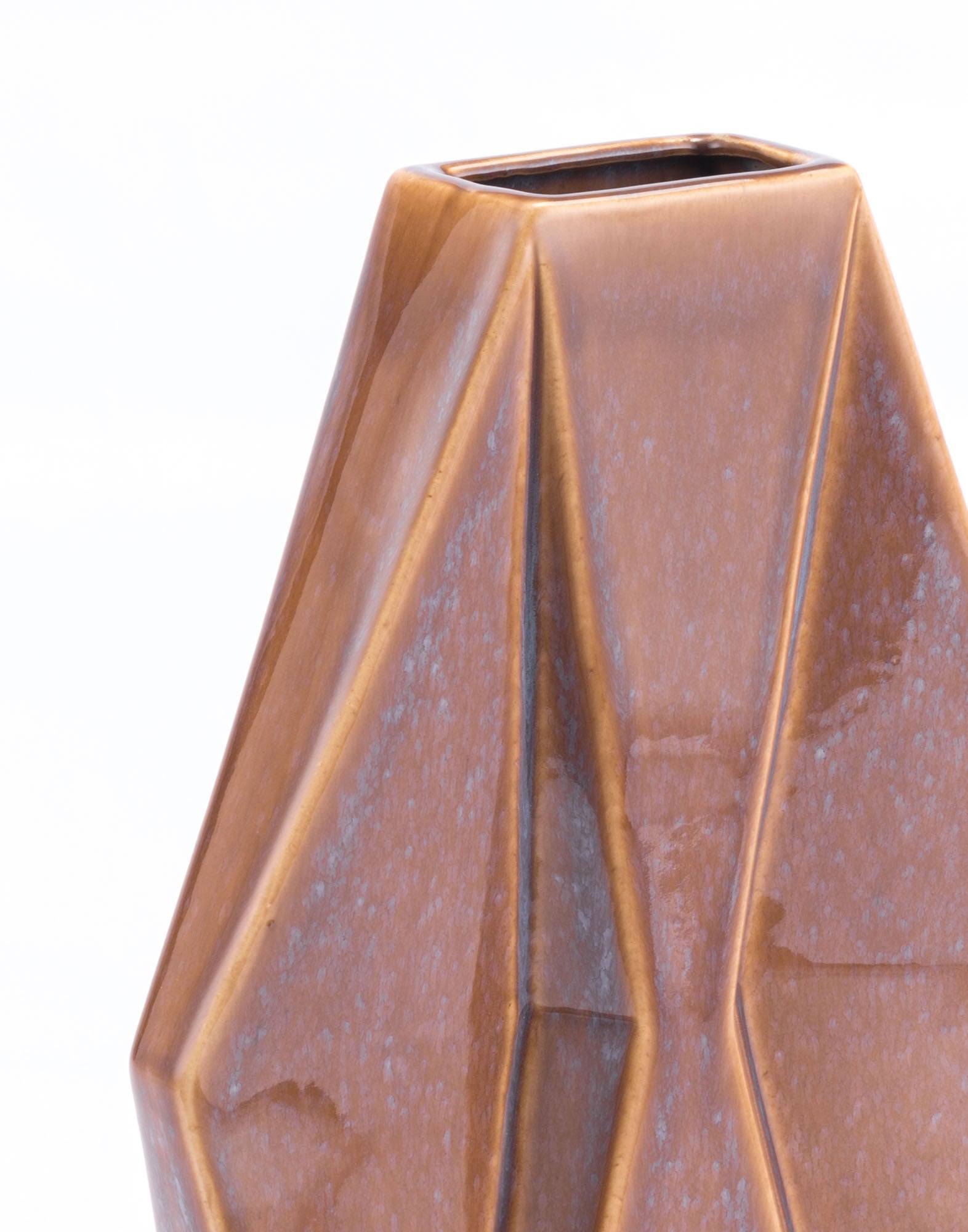 10.2" x 3.9" x 17.7" Brown, Ceramic, Large Vase