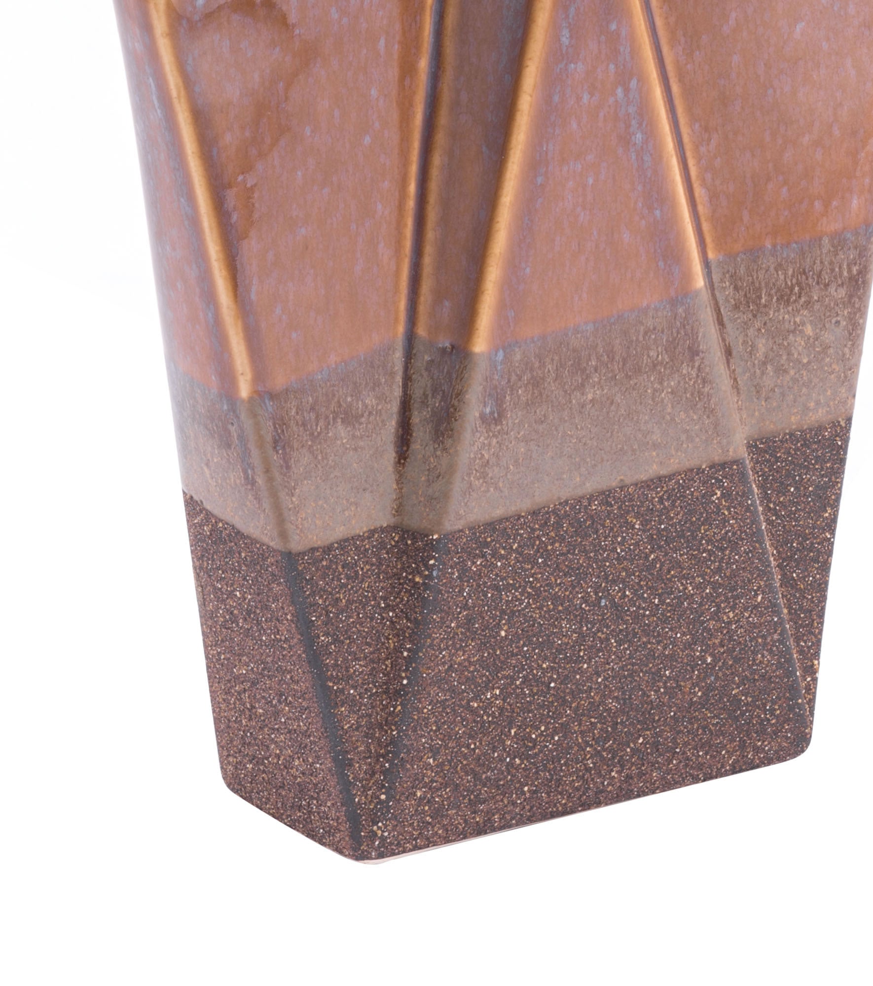 10.2" x 3.9" x 17.7" Brown, Ceramic, Large Vase