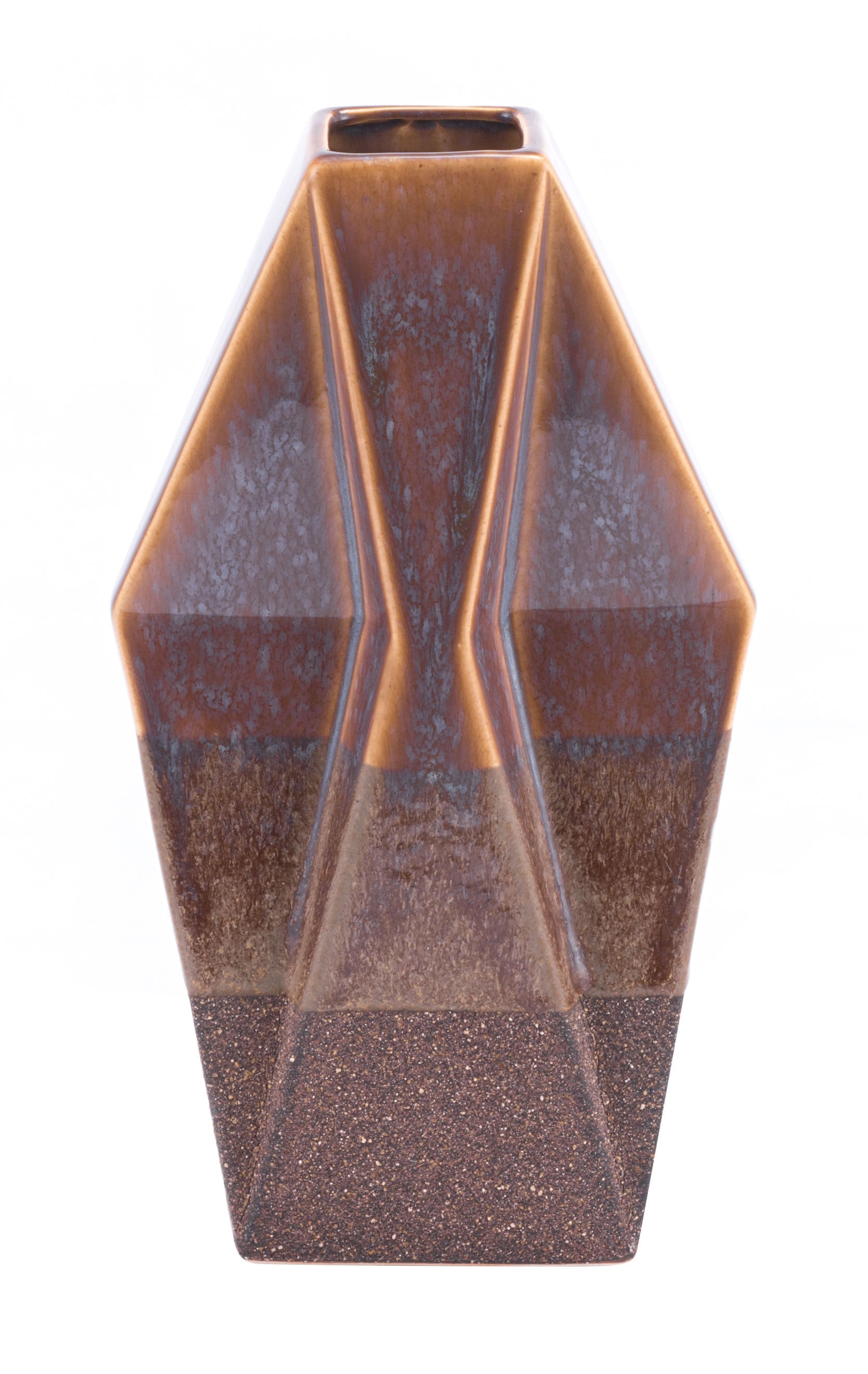 7.5" x 3.1" x 13.2" Brown, Ceramic, Medium Vase