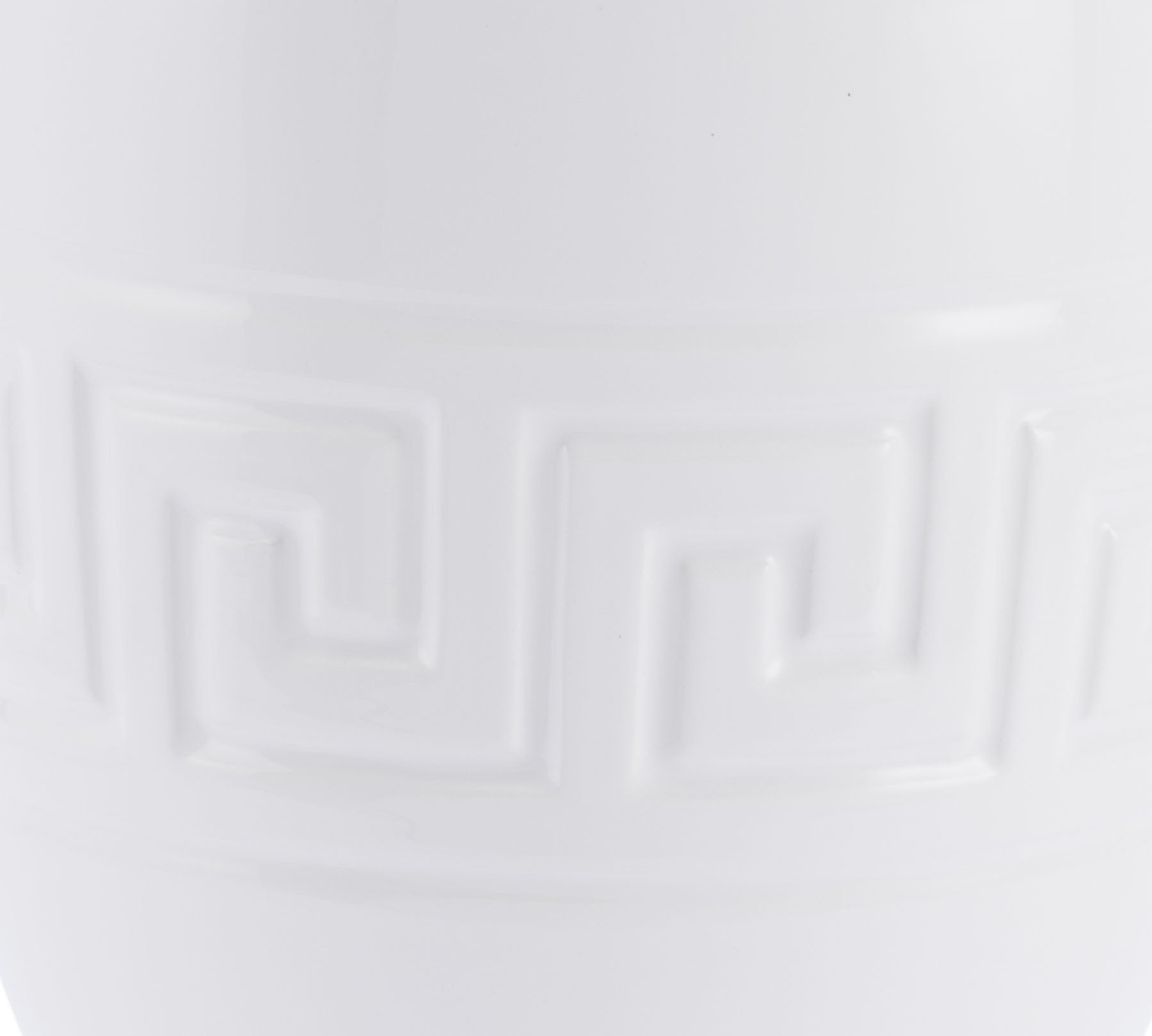 8.5" x 8.5" x 15.7" White & Silver, Ceramic, Medium