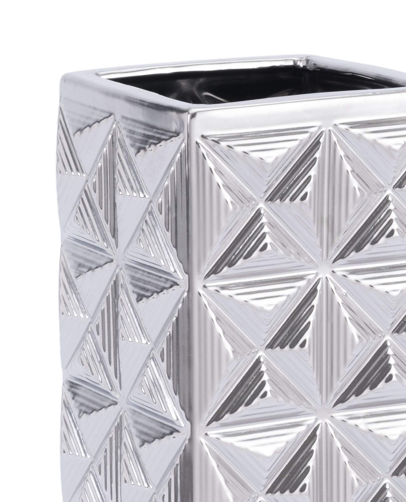 6.3" x 6.3" x 16.9" Silver, Ceramic, Large Vase