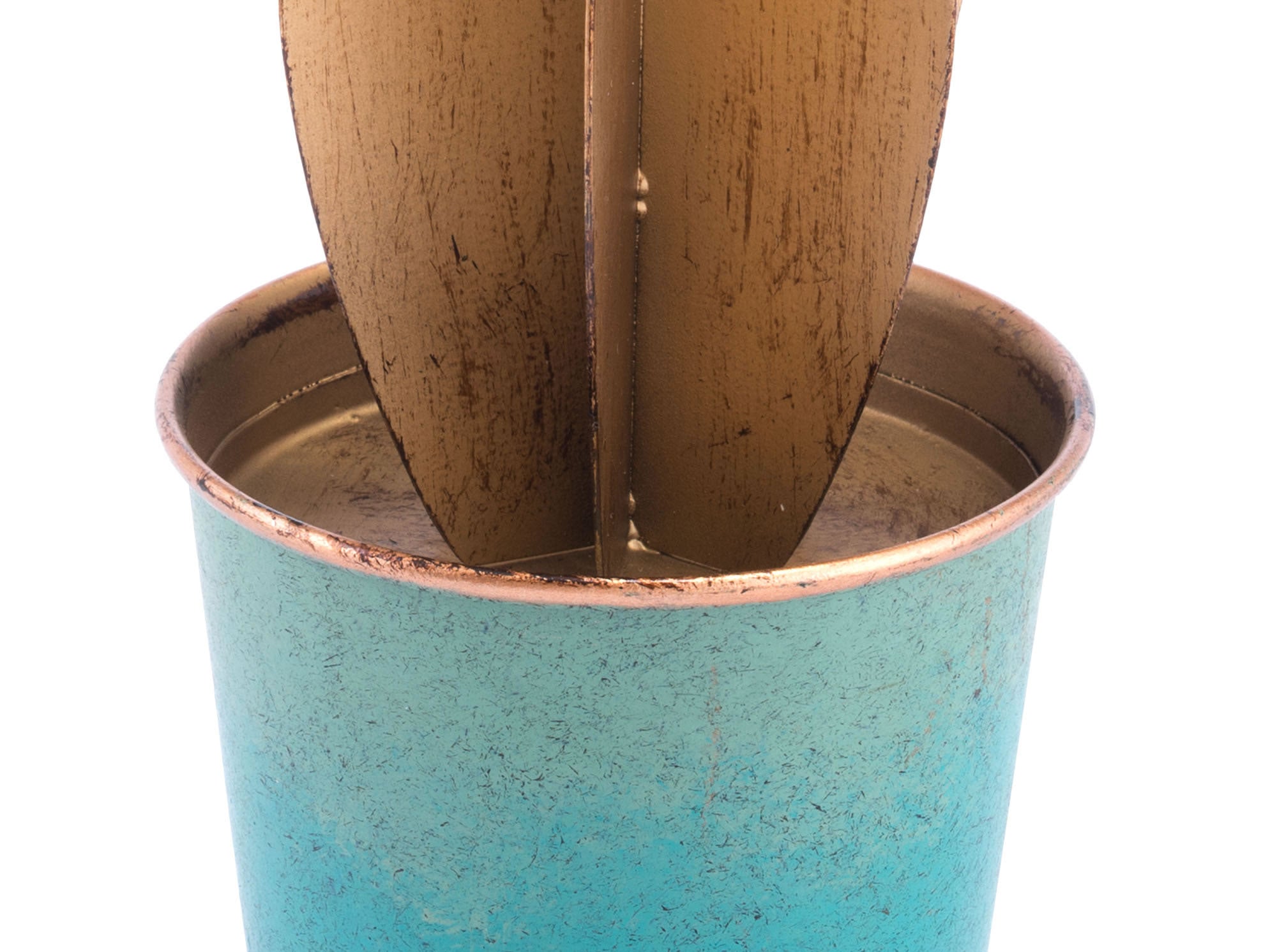 5.1" x 3.9" x 9.4" Blue & Gold, Steel, Cactus Medium