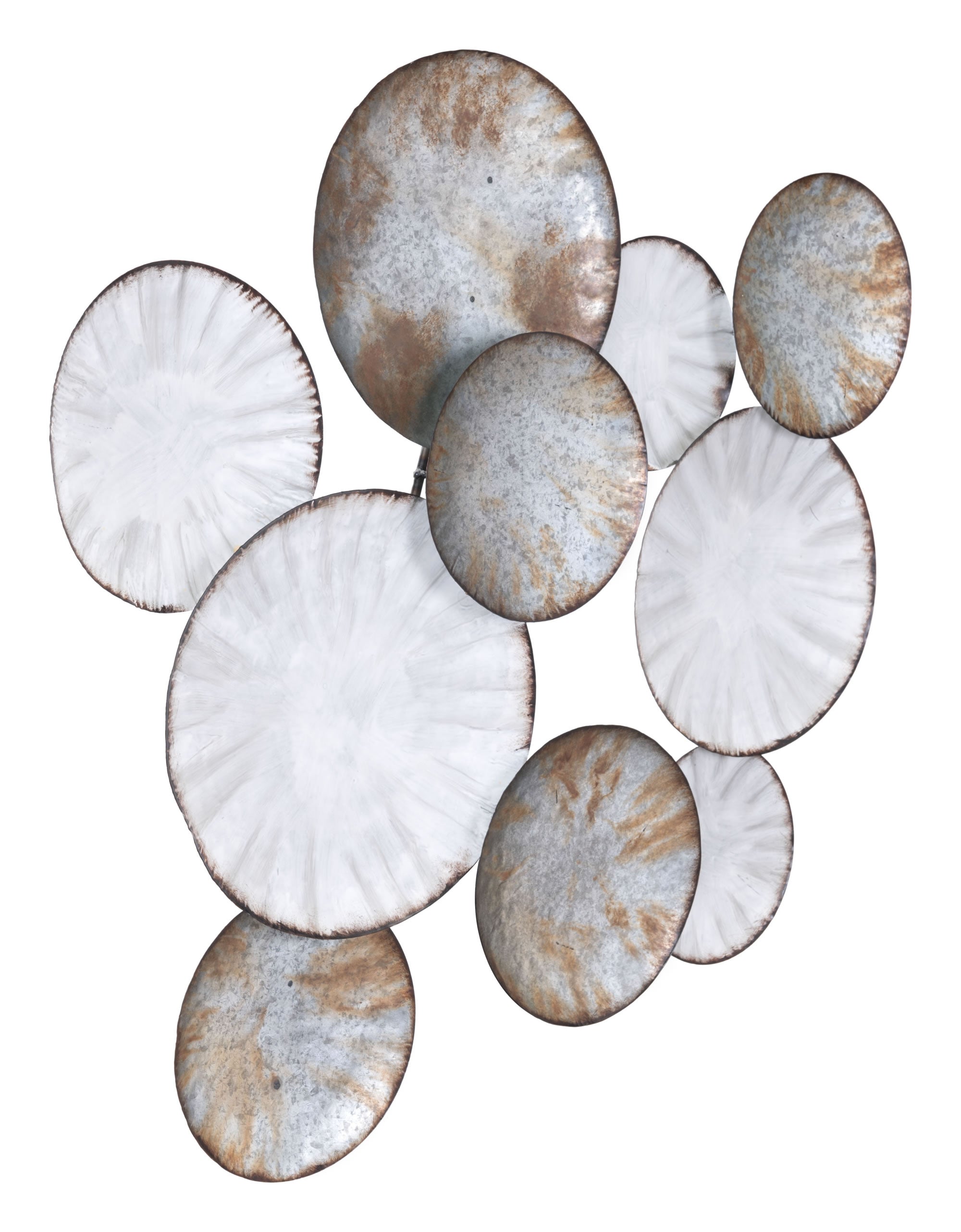 35.4" x 2.4" x 31.9" Gray, Steel, Wall Decor