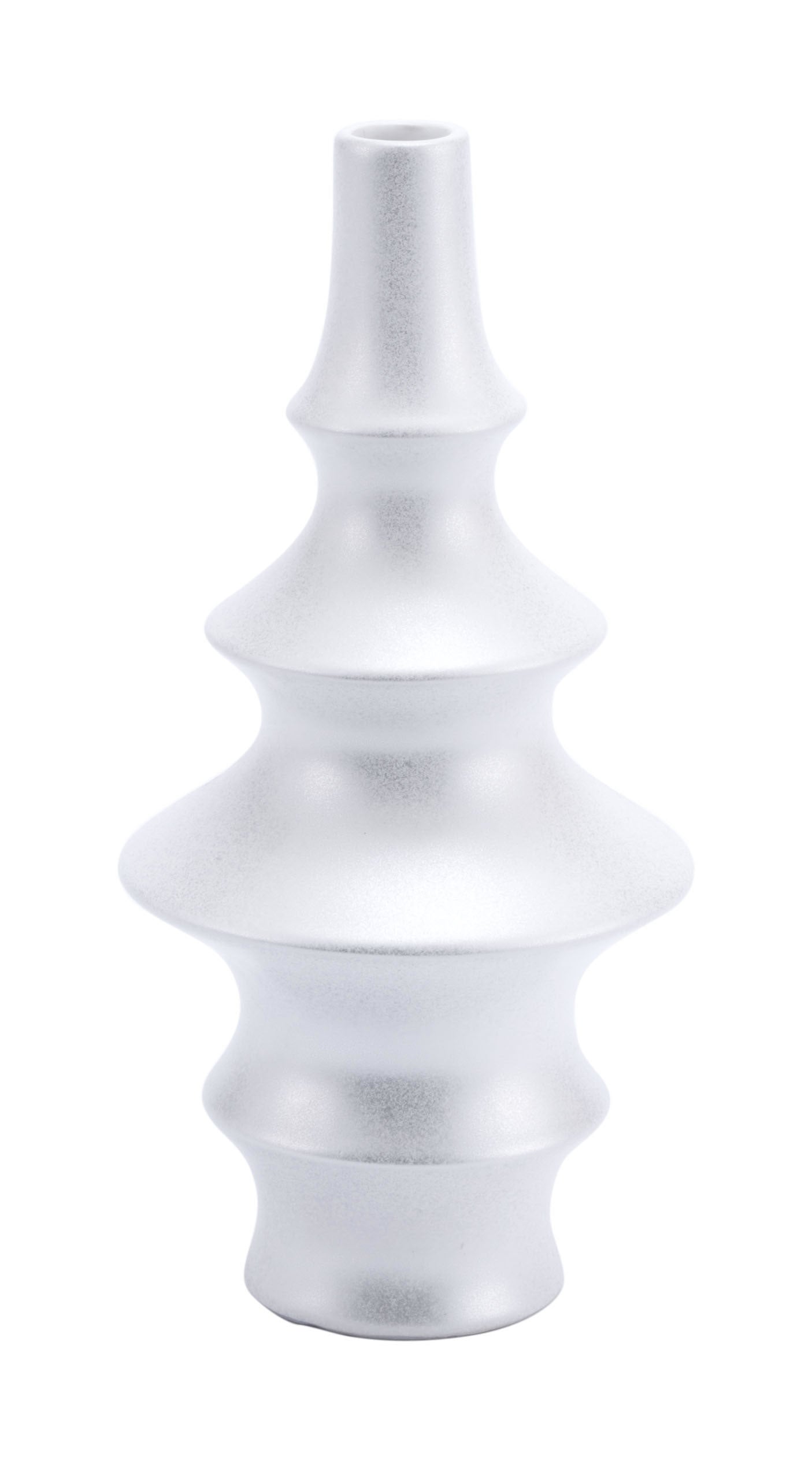 5.3" x 5.3" x 10.8" Pearl White, Ceramic, Medium Bottle