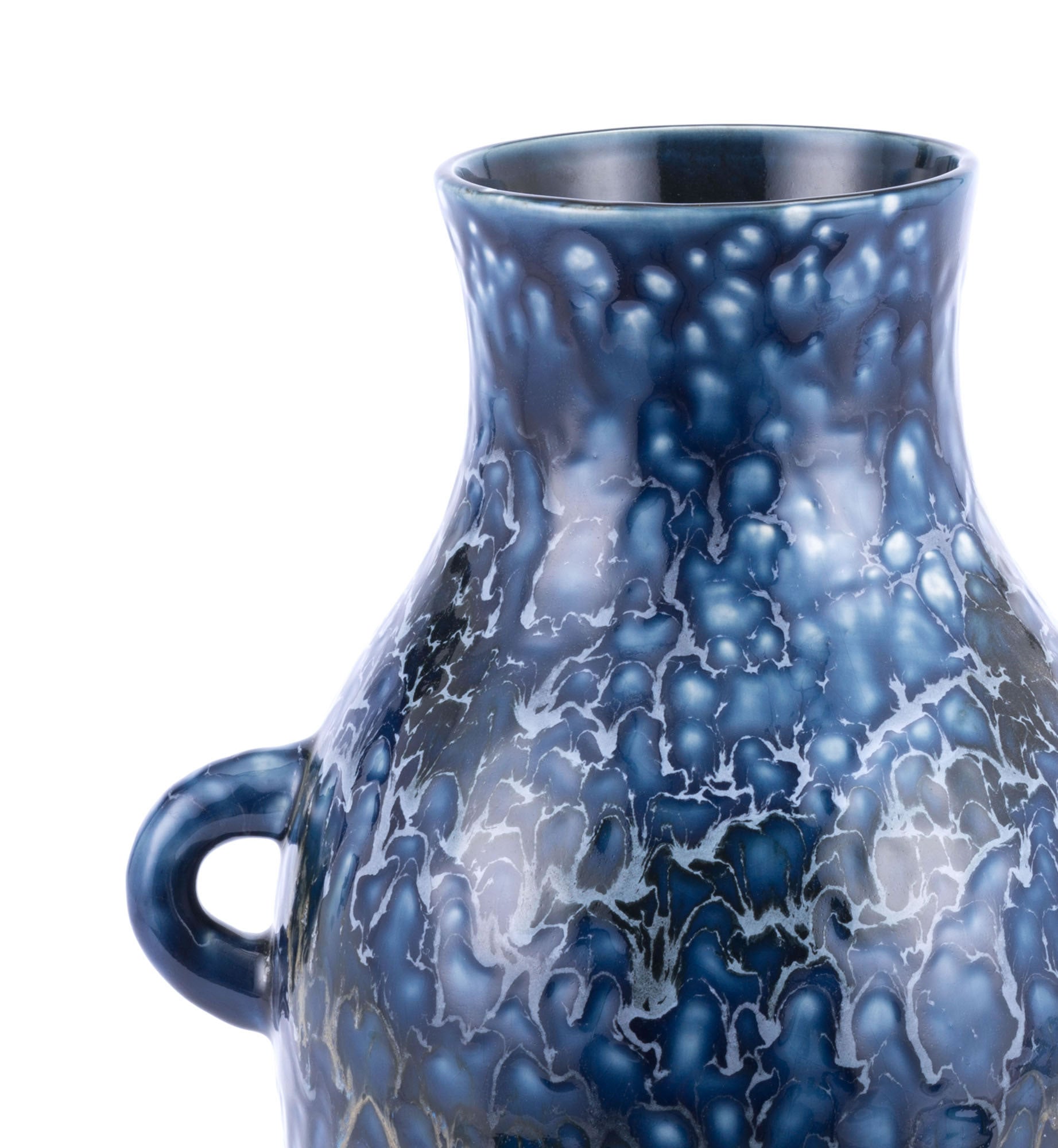 12" x 9.3" x 17.7" Blue Ceramic Large Bottle