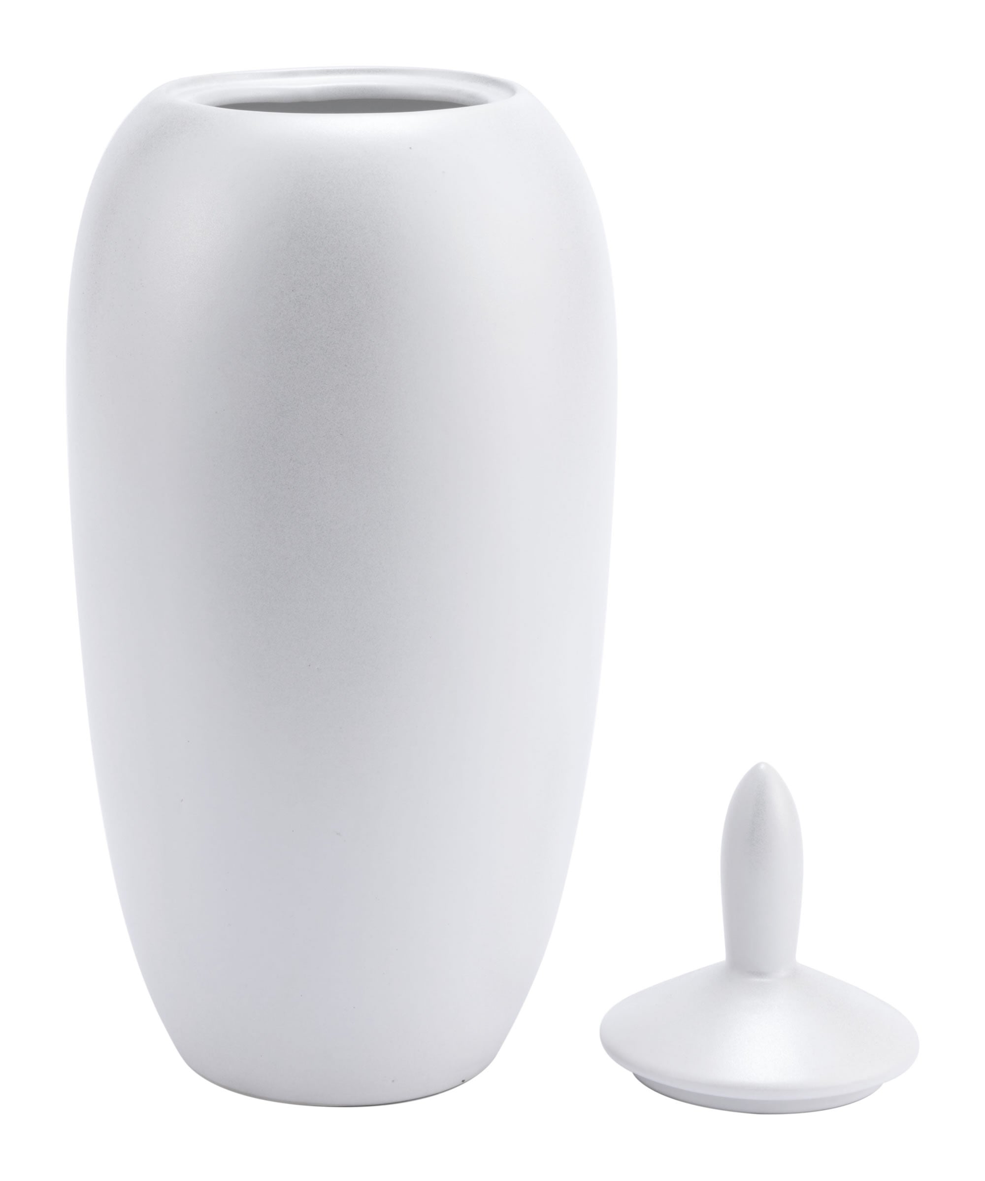 8.7" x 8.7" x 20.9" Pearl White, Ceramic, Large Jar