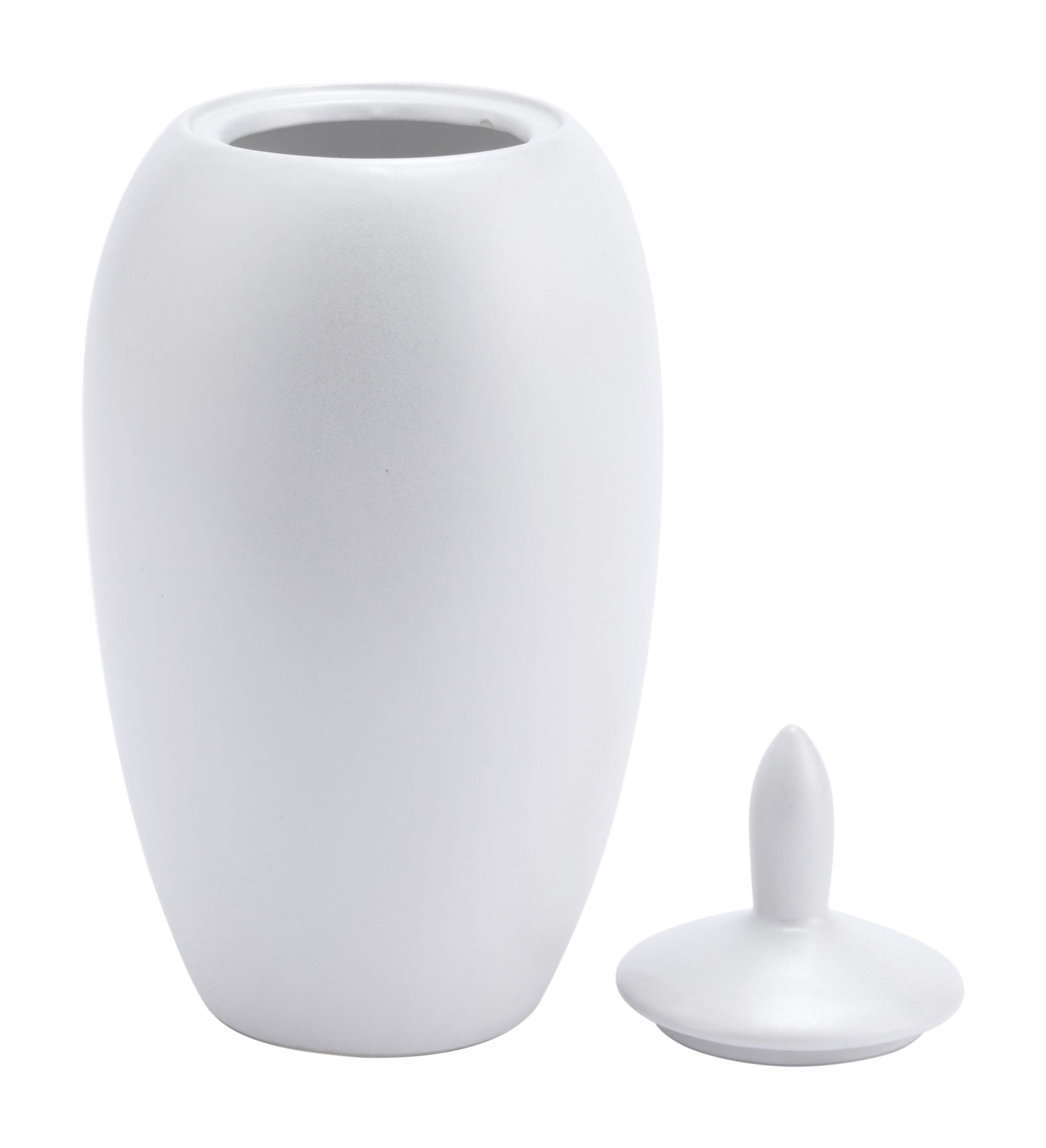 7.5" x 7.5" x 15.4" Pearl White, Ceramic, Medium Jar