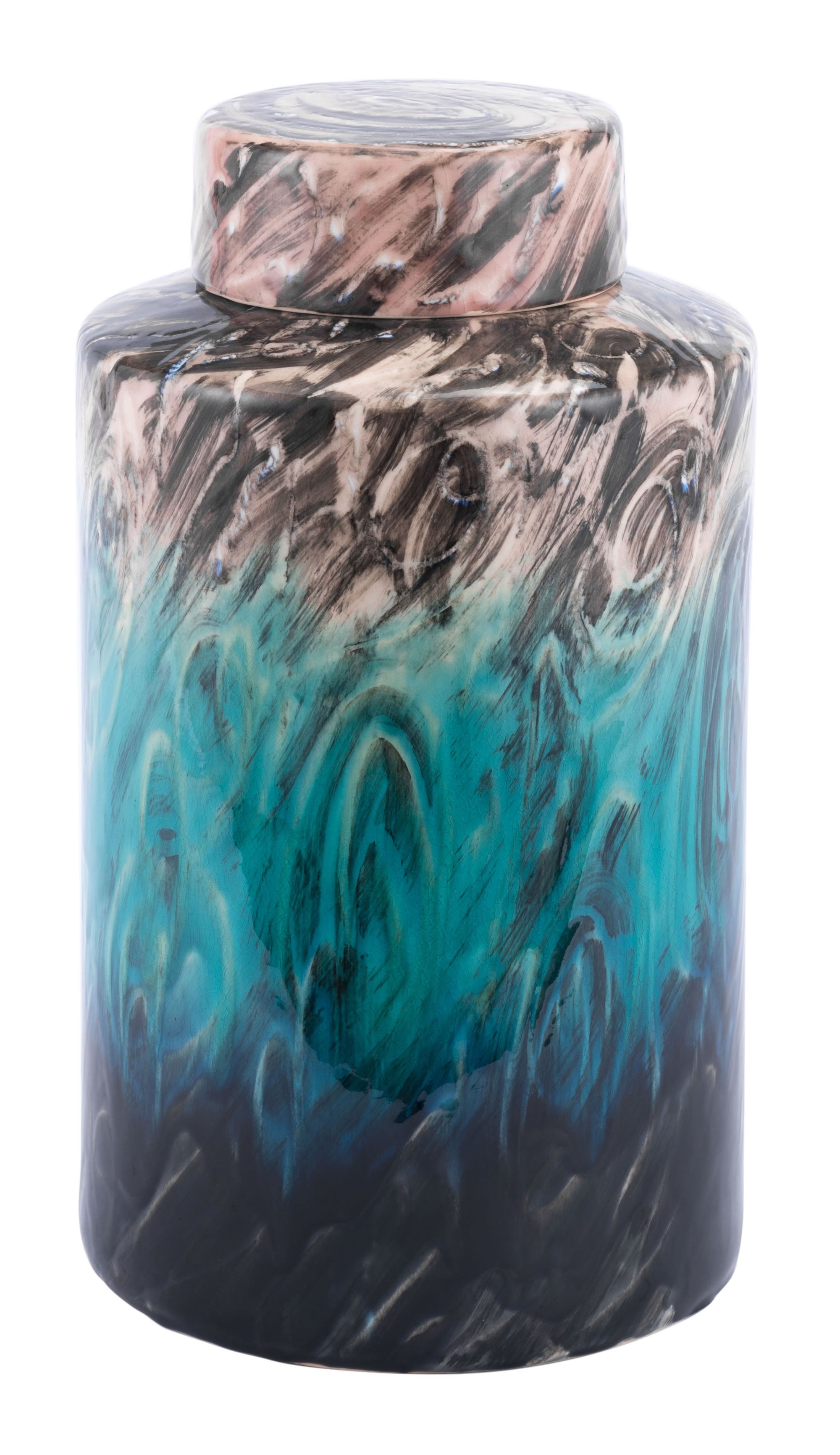 10.6" x 10.6" x 18.9" Multicolor, Ceramic, Jar