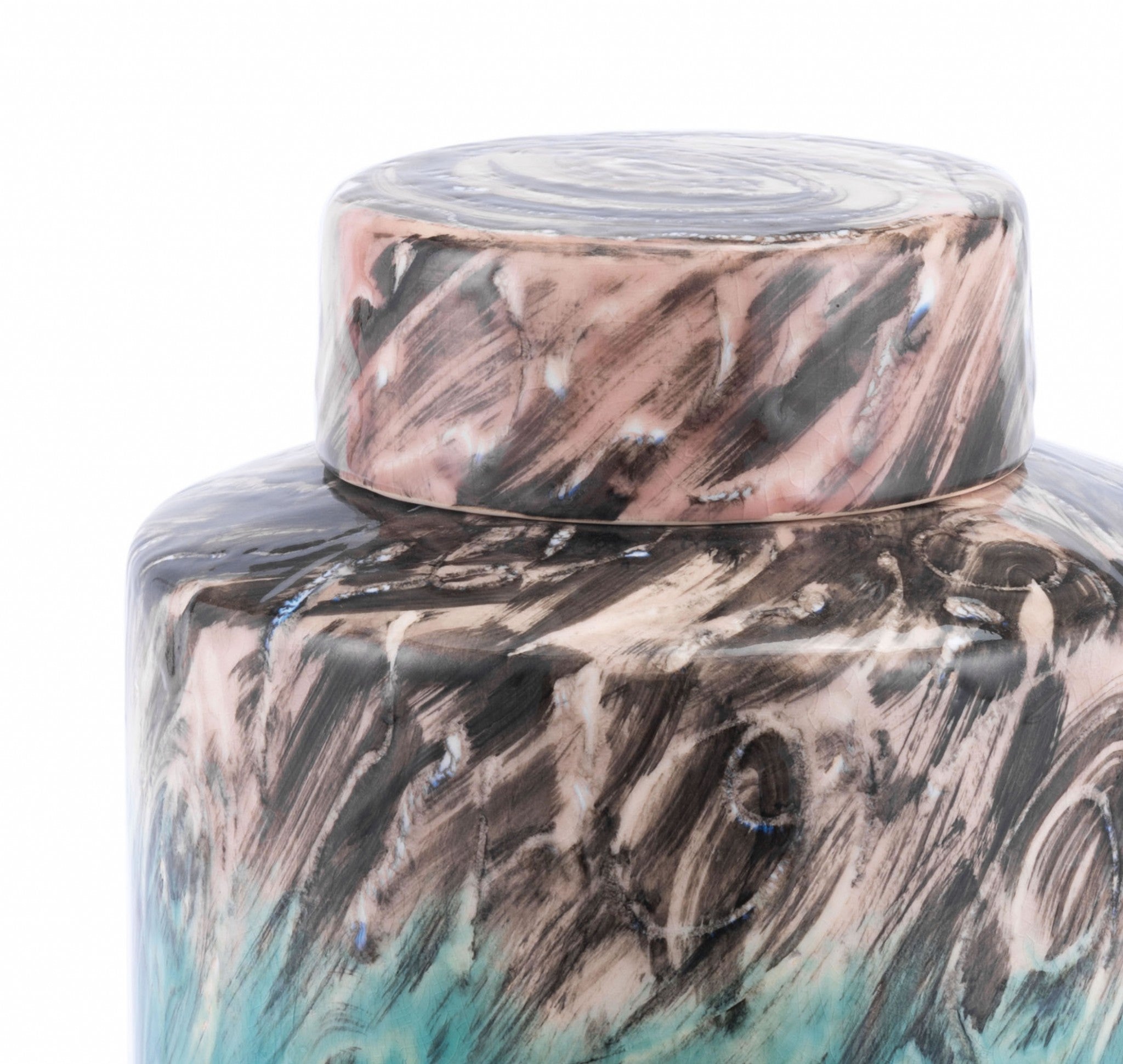 10.6" x 10.6" x 18.9" Multicolor, Ceramic, Jar