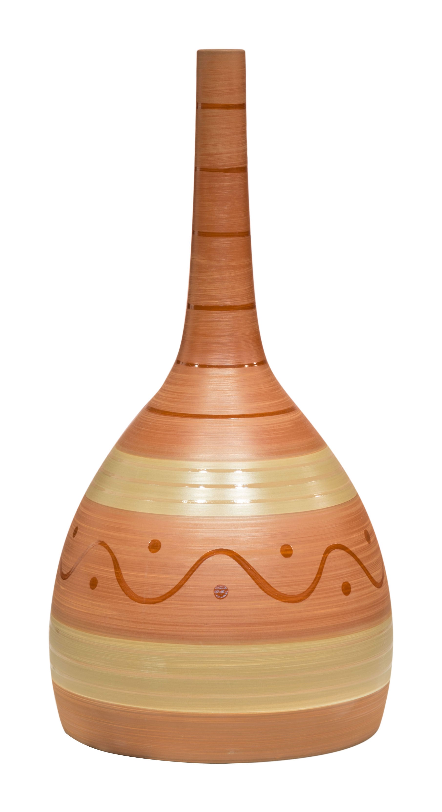 10" x 10" x 20.7" Red & Gray, Ceramic, Small Bottle