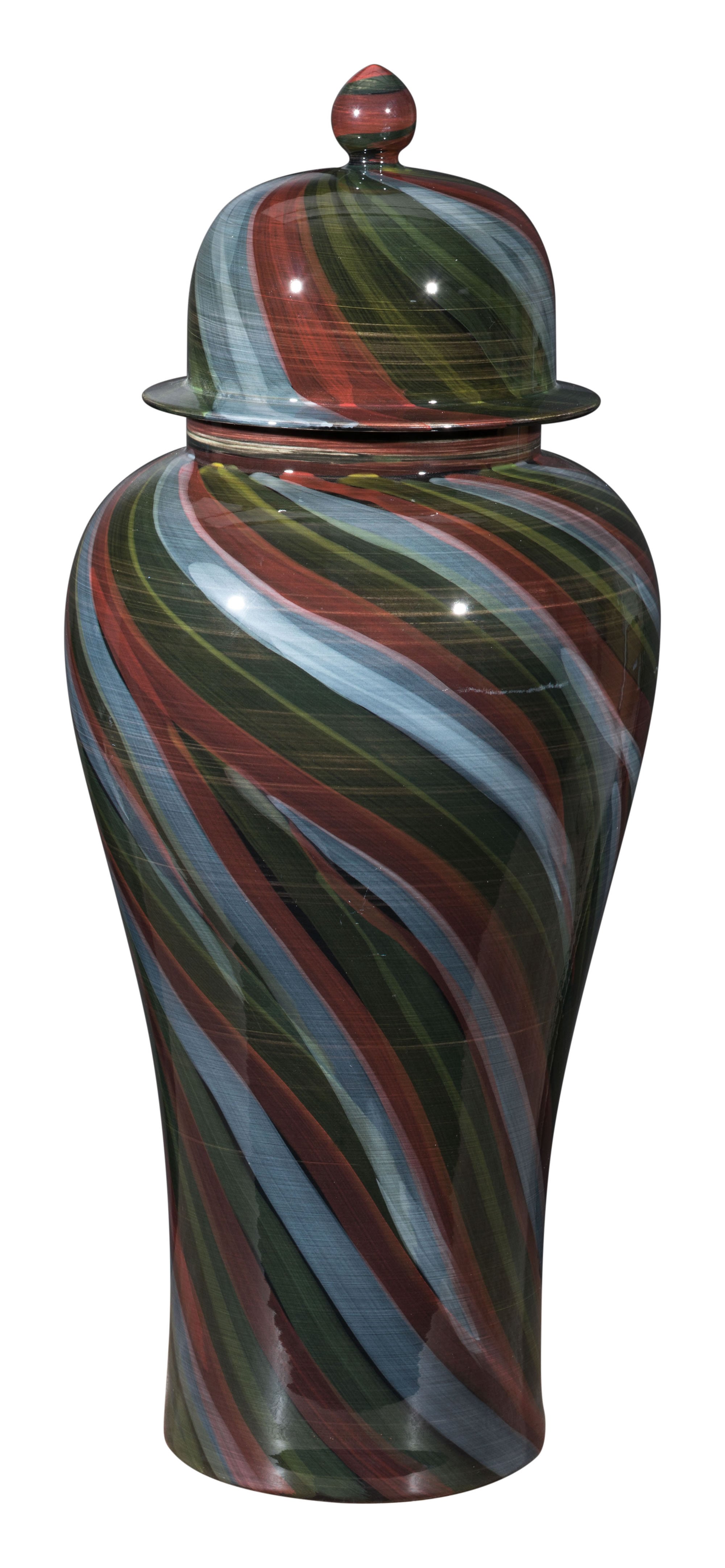 9.1" x 9.1" x 23" Multicolor, Ceramic, Large Jar