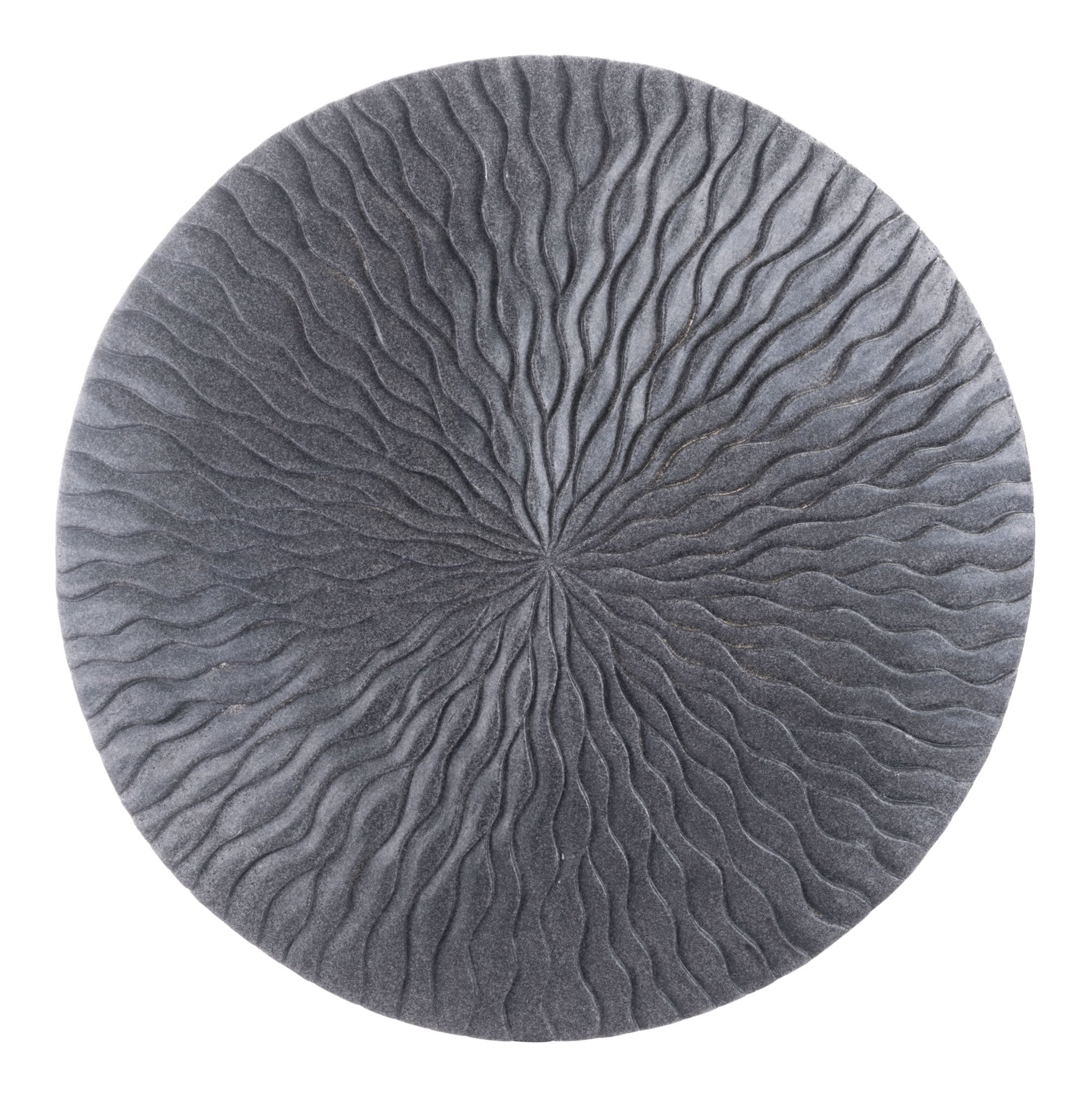 23.3" x 23.3" x 2.8" Dark Gray, Sandstone, Round Wave Large Plaque