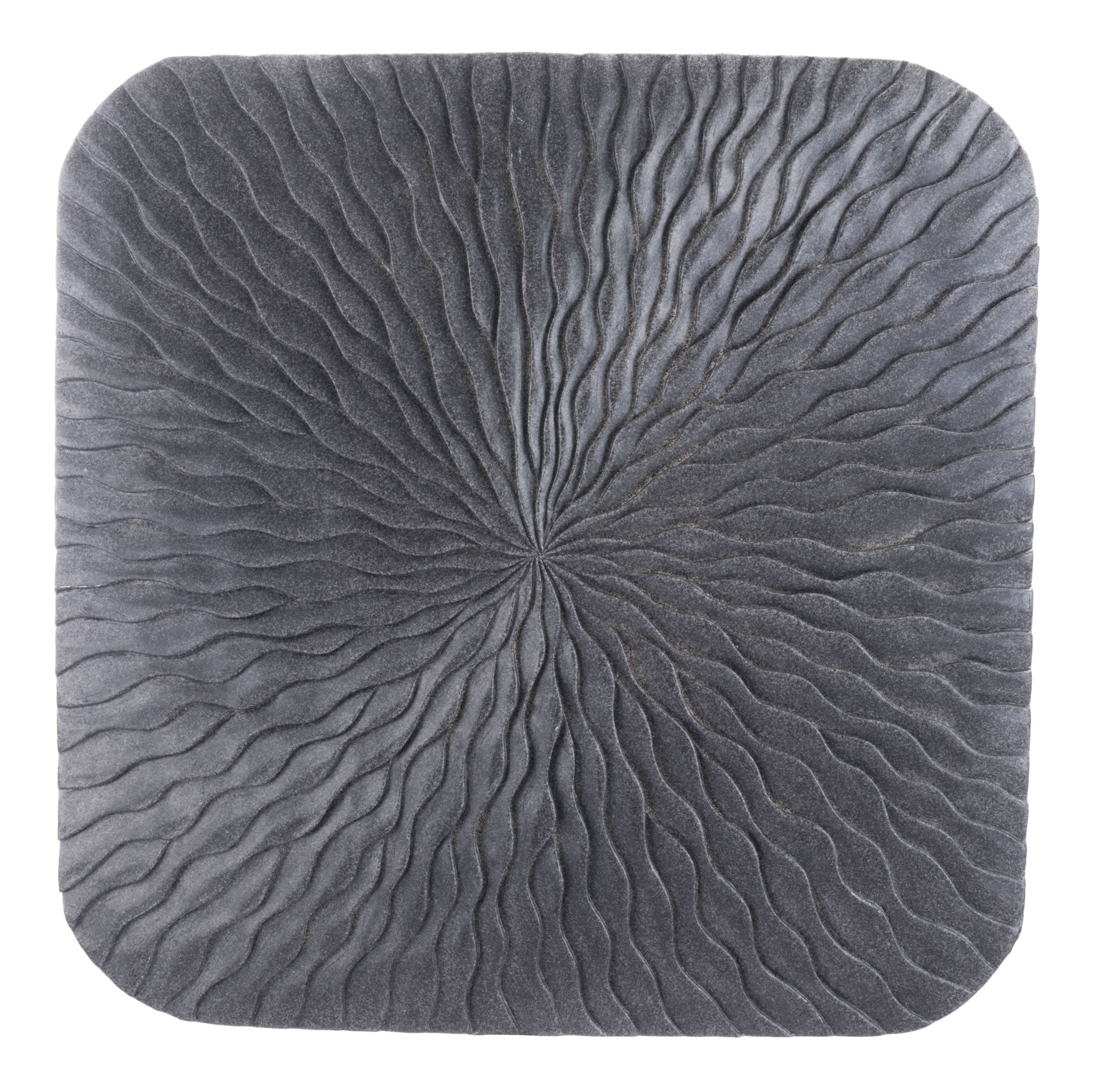 23.6" x 23.6" x 2.7" Dark Gray, Sandstone, Square Wave Large Plaque