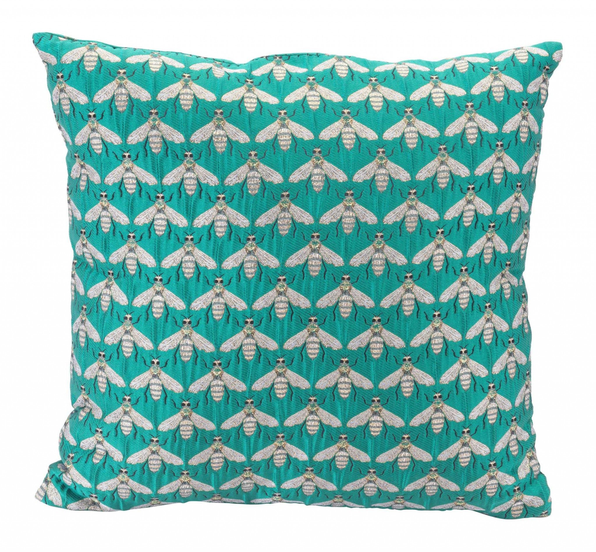 16.9" x 16.9" x 5.1" Green, Foam, Verdigrin Pillow