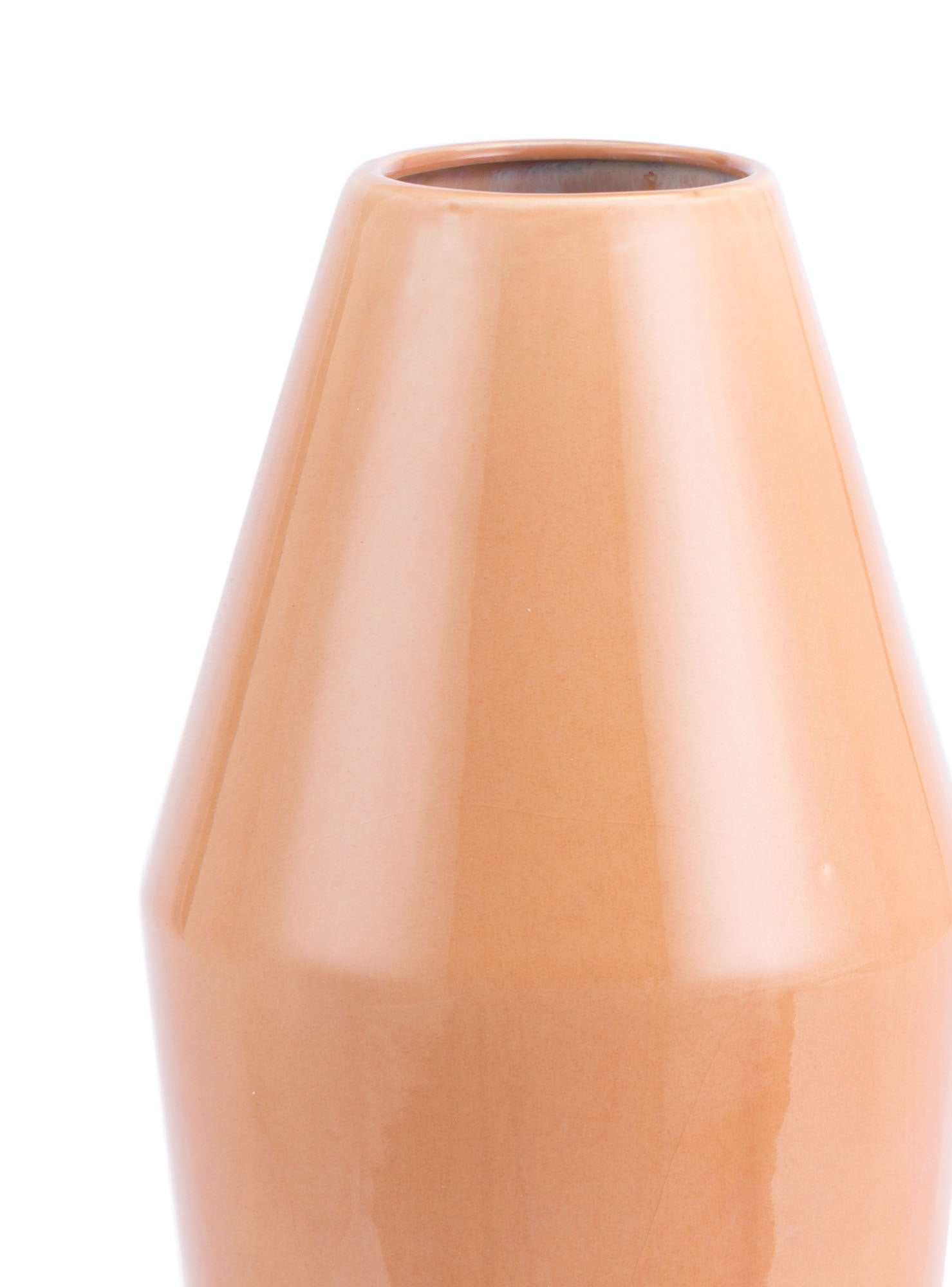 8.9" x 8.9" x 20.1" Light Orange, Ceramic, Large Vase