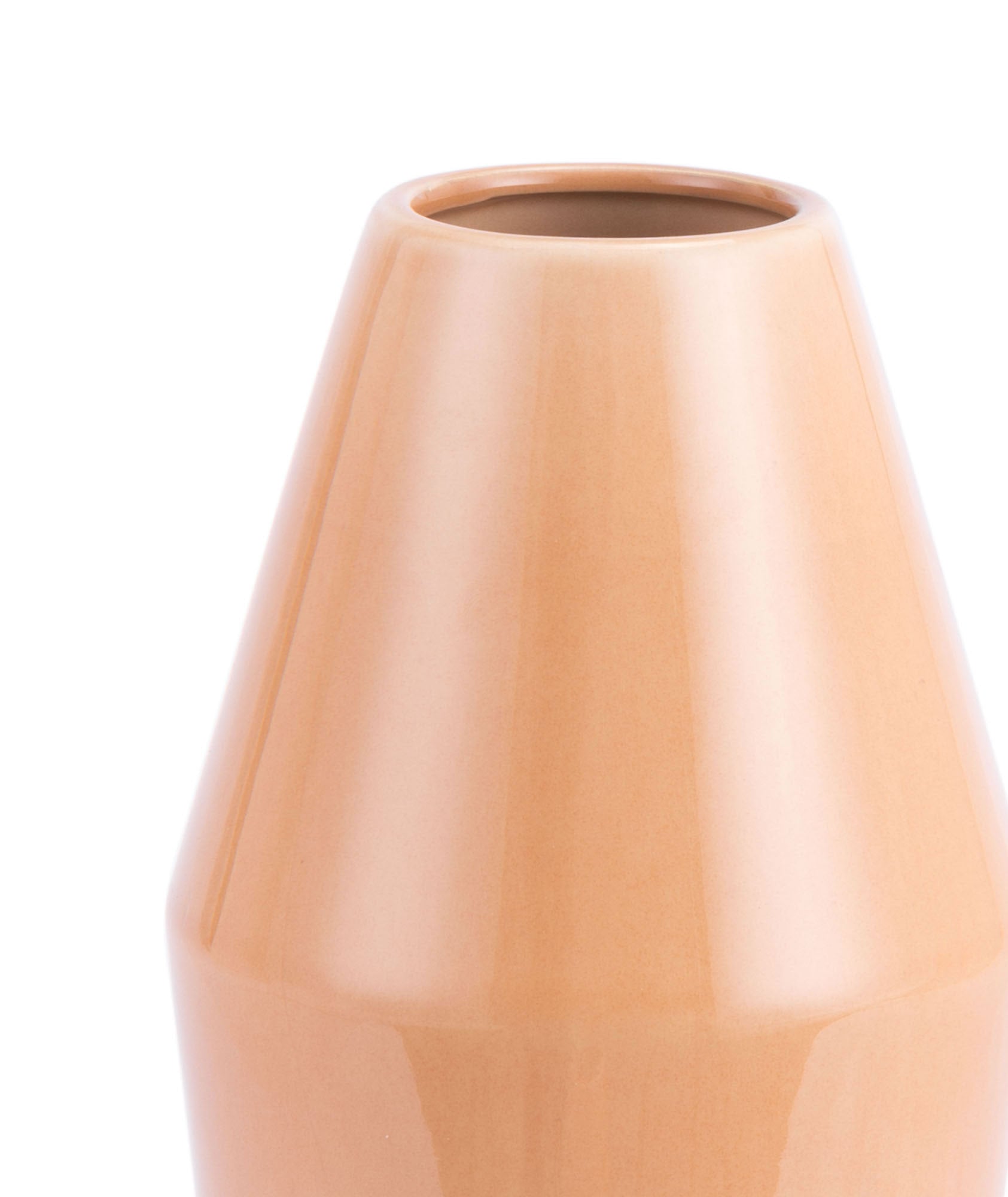 7.1" x 7.1" x 16.1" Light Orange, Ceramic, Medium Vase
