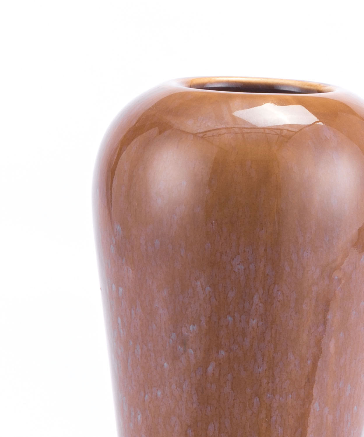 5.1" x 5.1" x 17.9" Brown, Ceramic, Short Vase
