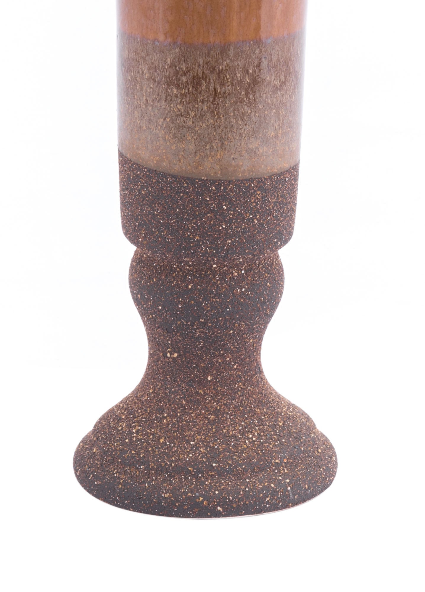 5.1" x 5.1" x 17.9" Brown, Ceramic, Short Vase