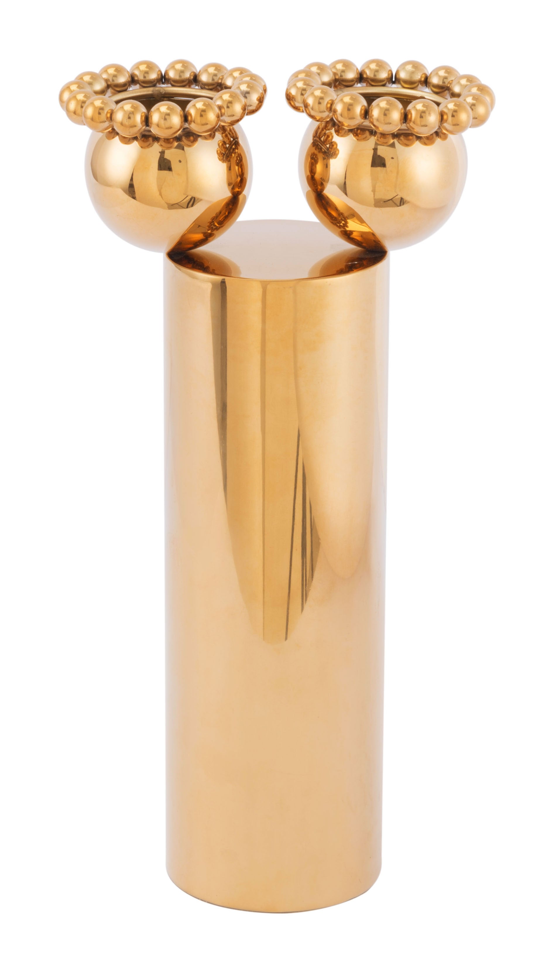 7.5" x 3.9" x 15" Gold, Stainless Steel, Large Vase