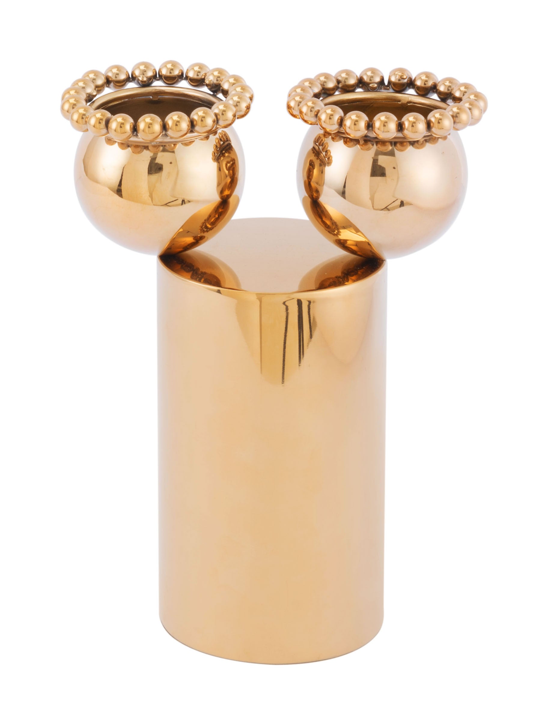 7.3" x 10" x 3.9" Gold, Stainless Steel, Small Vase