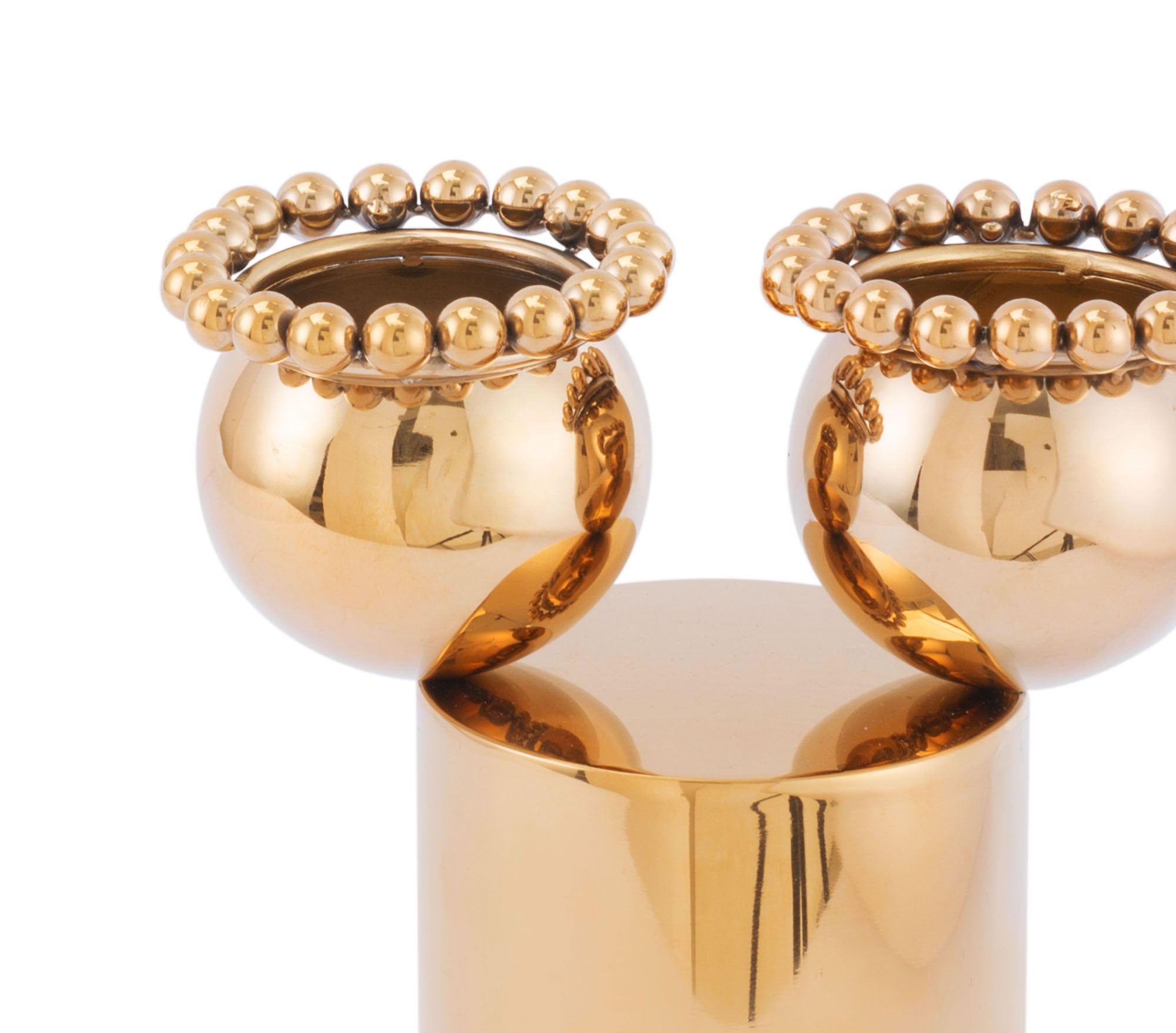 7.3" x 10" x 3.9" Gold, Stainless Steel, Small Vase