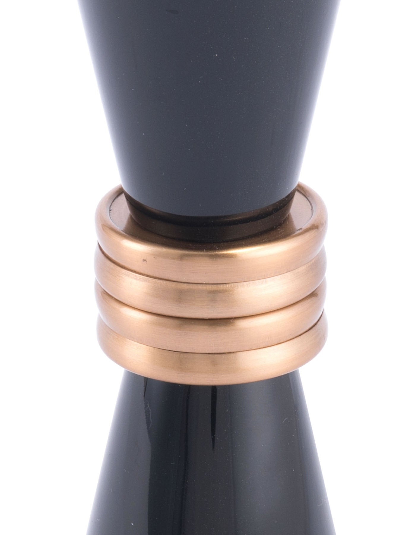 3.1" x 3.1" x 10.2" Black & Gold, MDF & Iron, Candle Holder