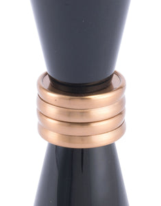 3.1" x 3.1" x 10.2" Black & Gold, MDF & Iron, Candle Holder
