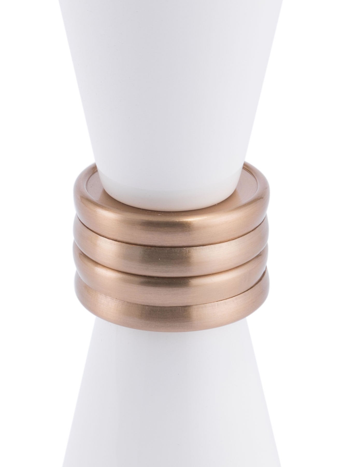 3.1" x 3.1" x 10.2" White & Gold, MDF & Iron, Candle Holder