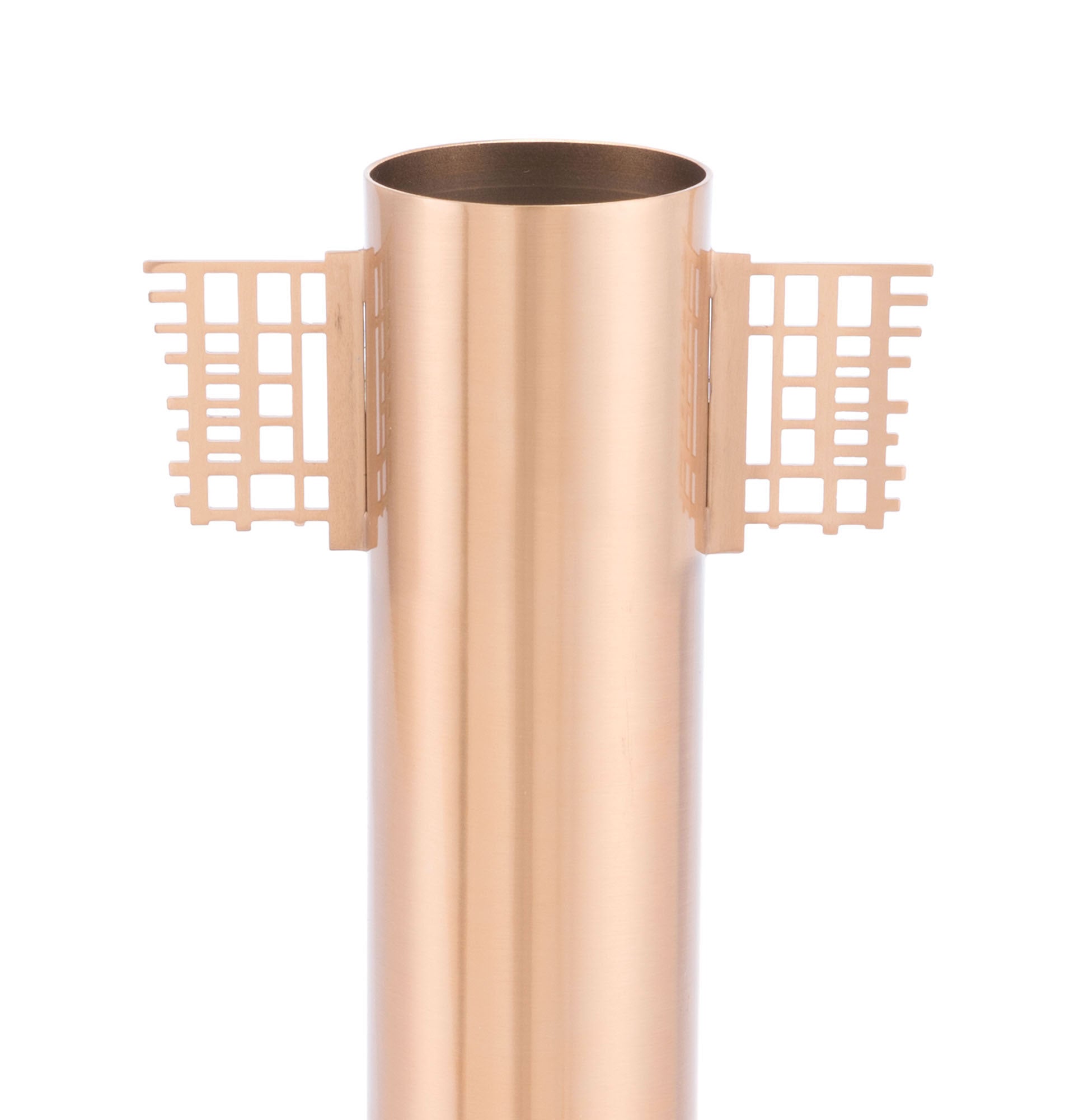 5.9" x 5.3" x 16.7" Gold, Stainless Steel, Iron & Marble, Vase